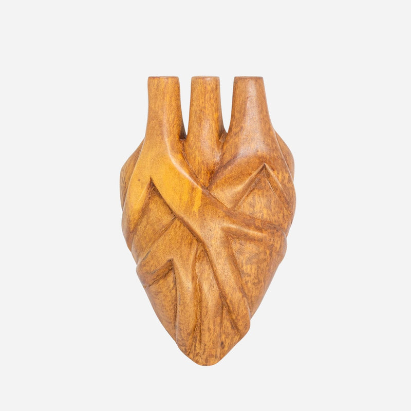 Escultura Ex-voto Coração em Madeira