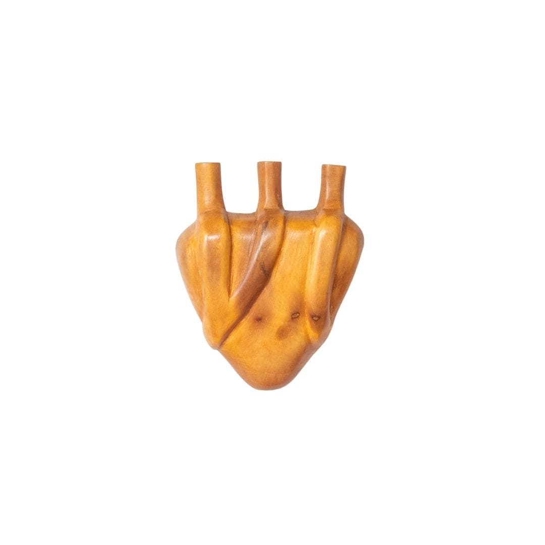 Escultura Ex-Voto Coração em Madeira