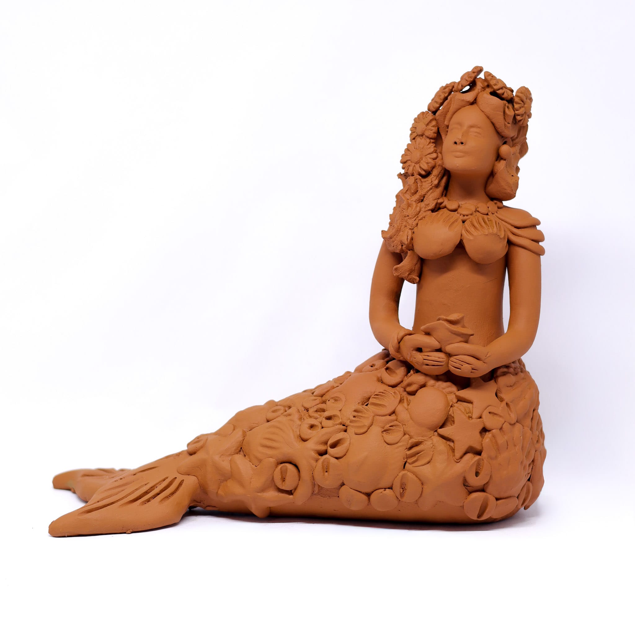 Escultura Sereia em Cerâmica
