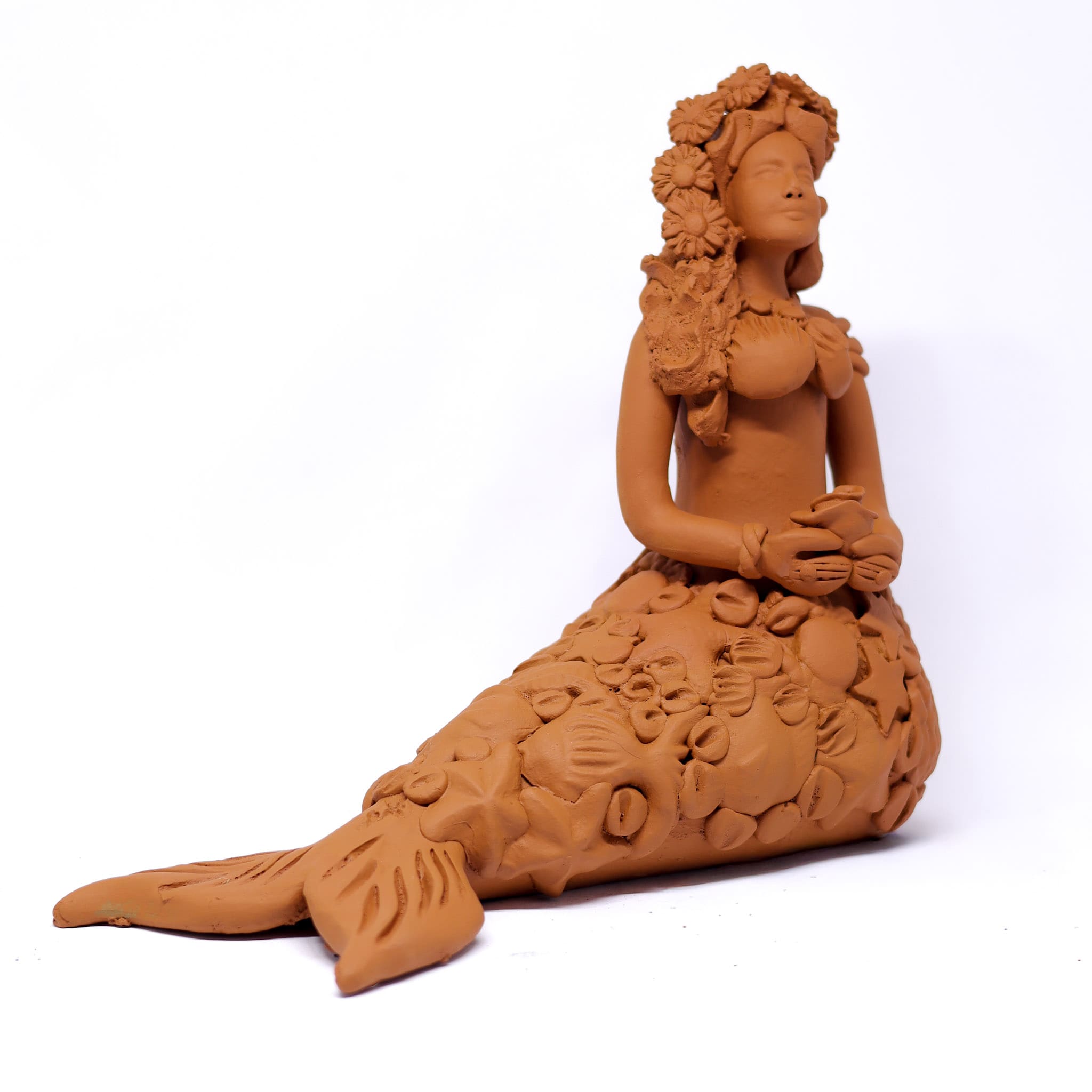 Escultura Sereia em Cerâmica