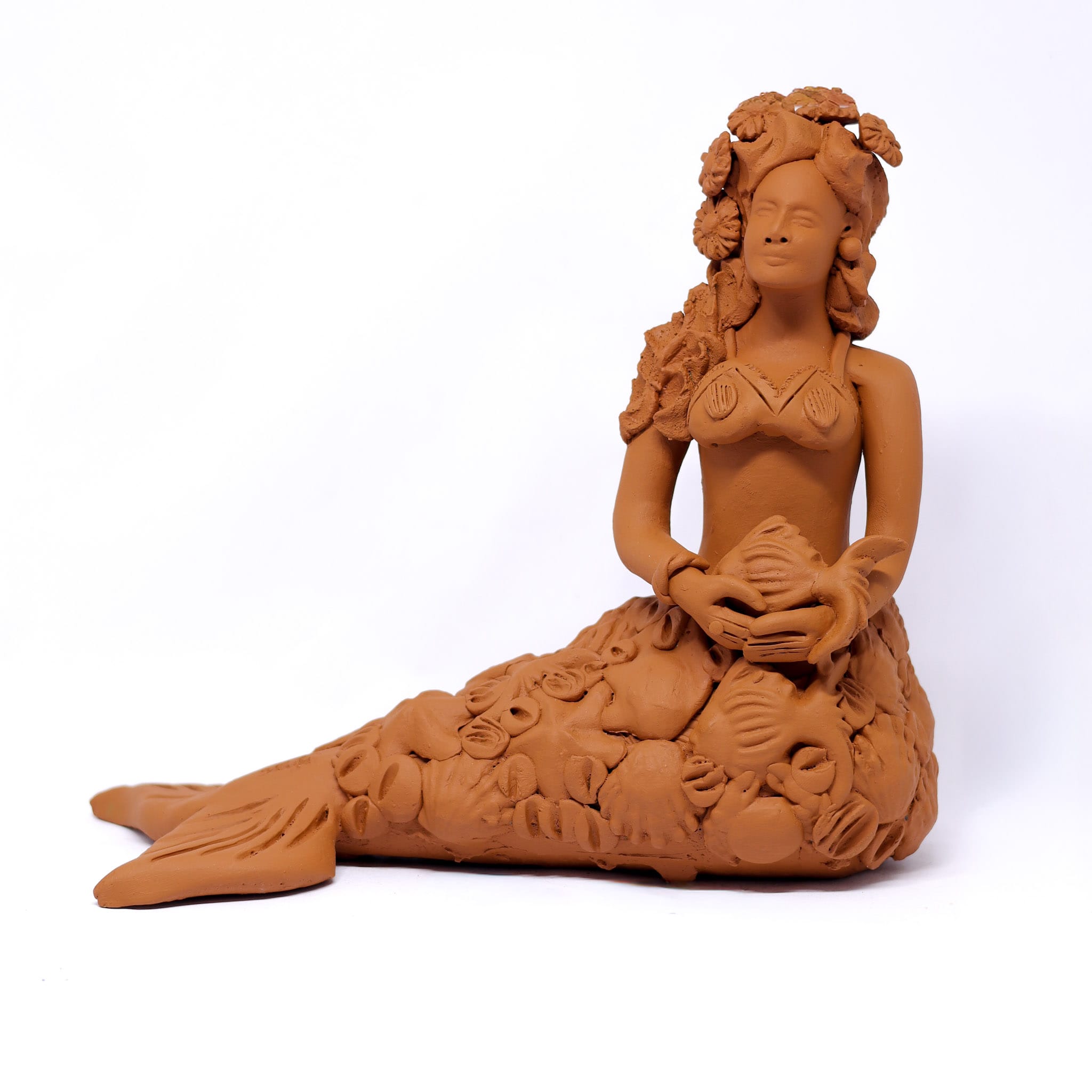 Escultura Sereia em Cerâmica
