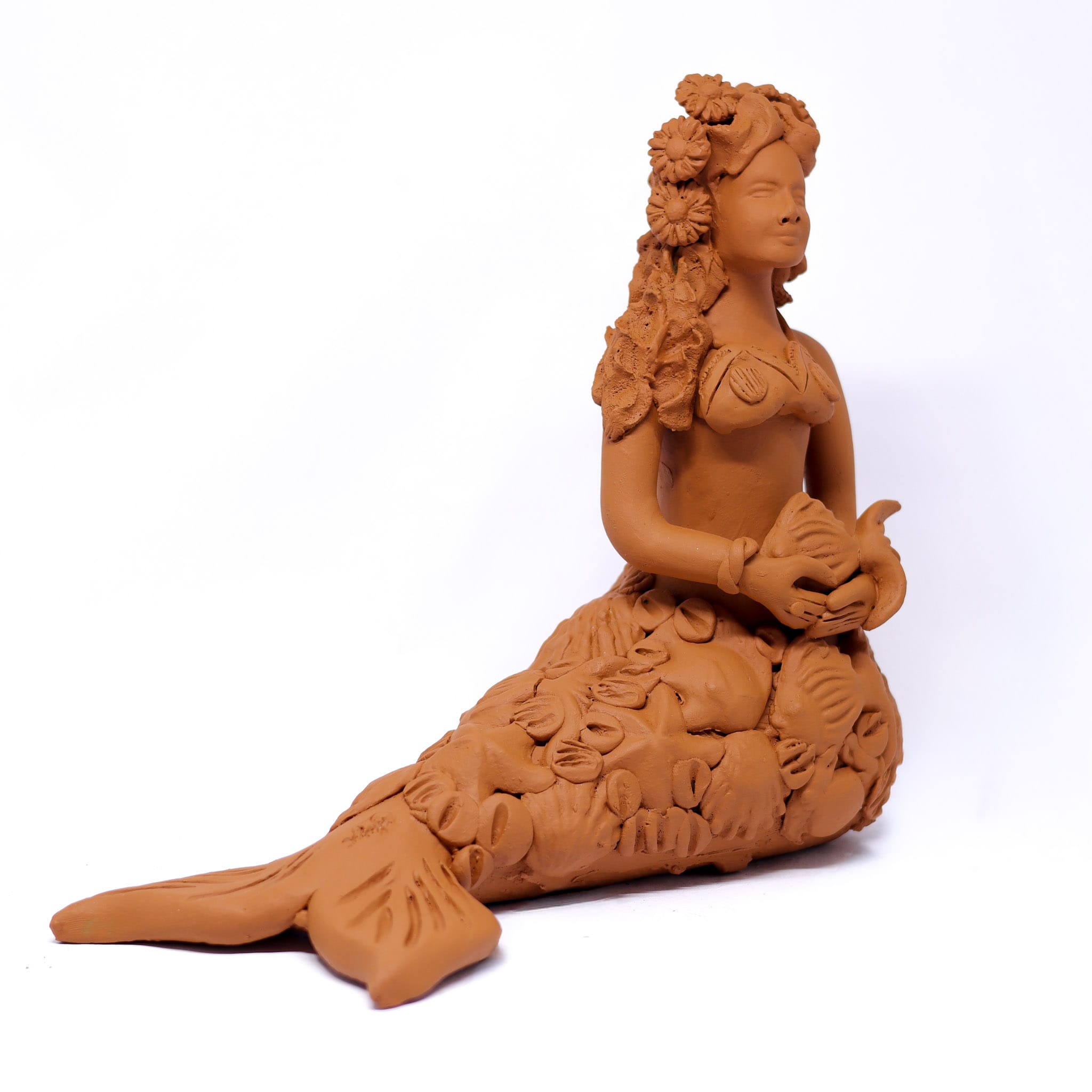 Escultura Sereia em Cerâmica