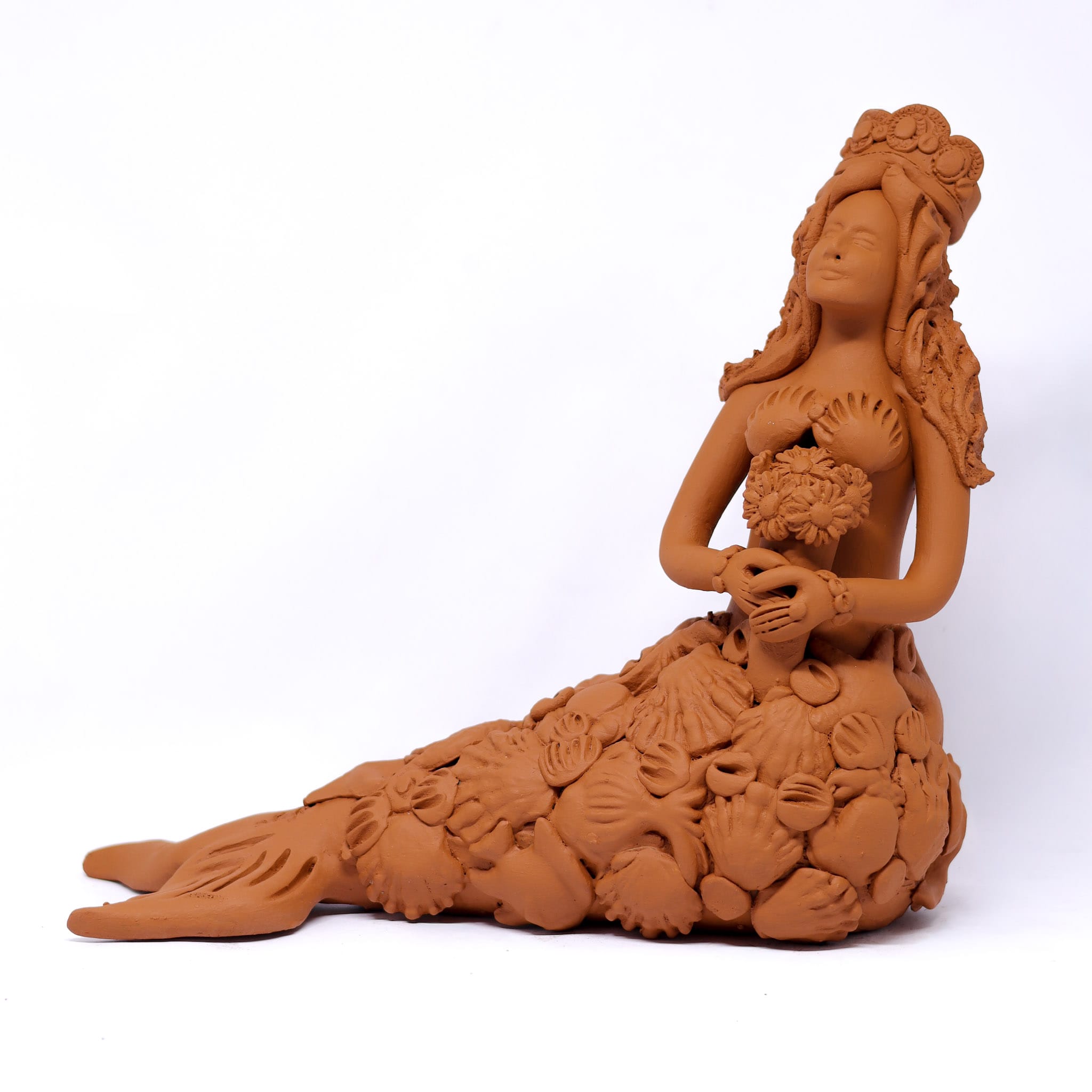 Escultura Sereia em Cerâmica