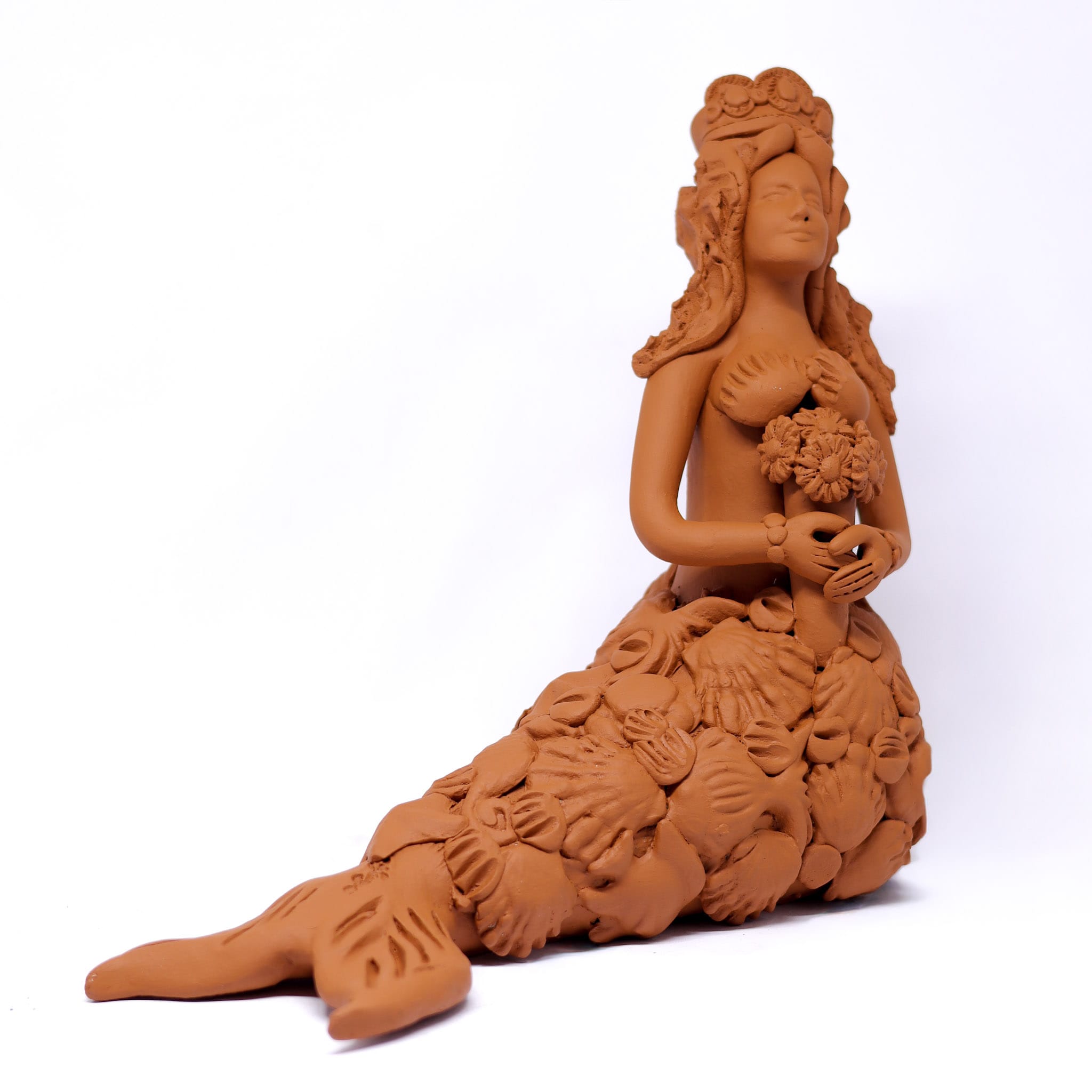 Escultura Sereia em Cerâmica