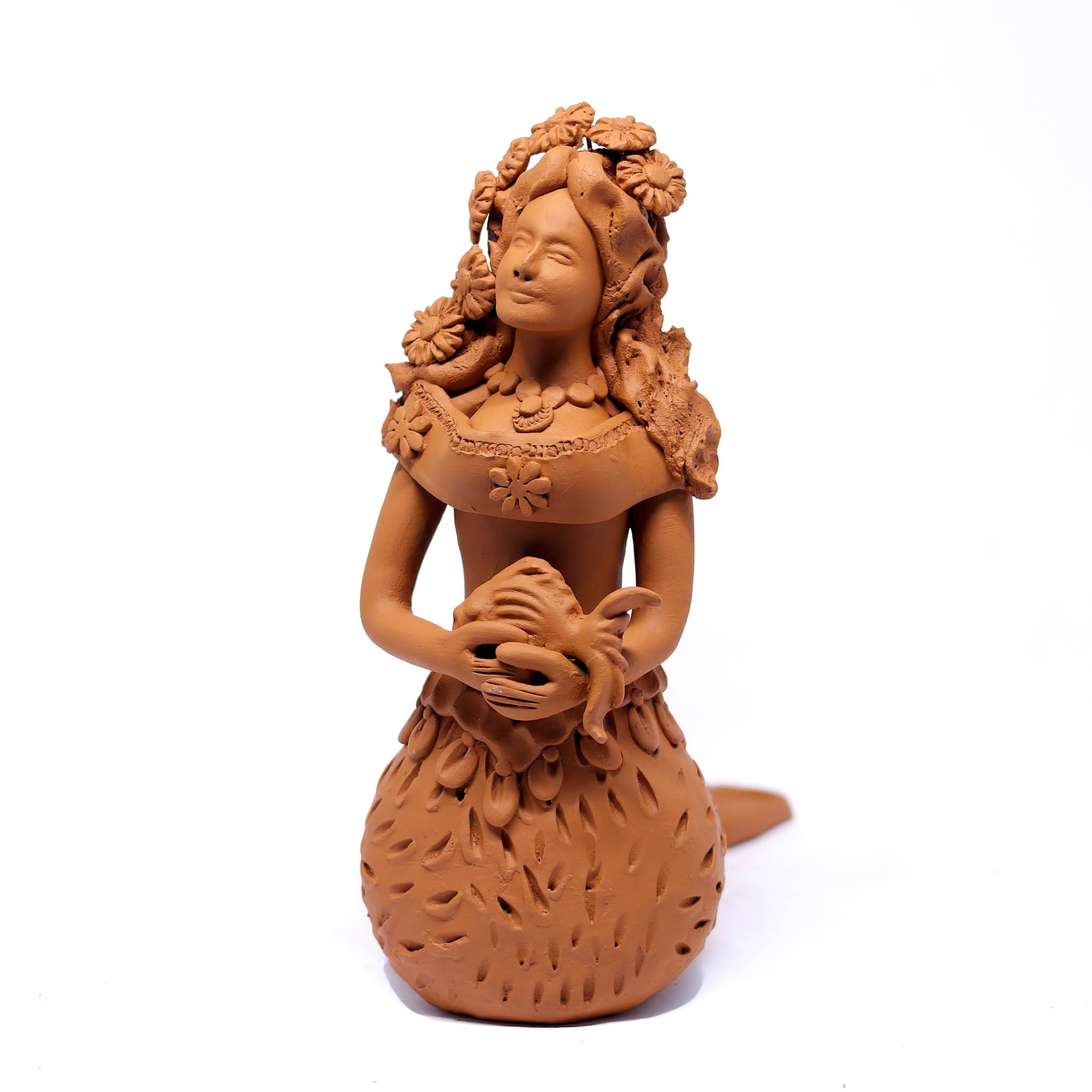 Escultura Sereia em Cerâmica