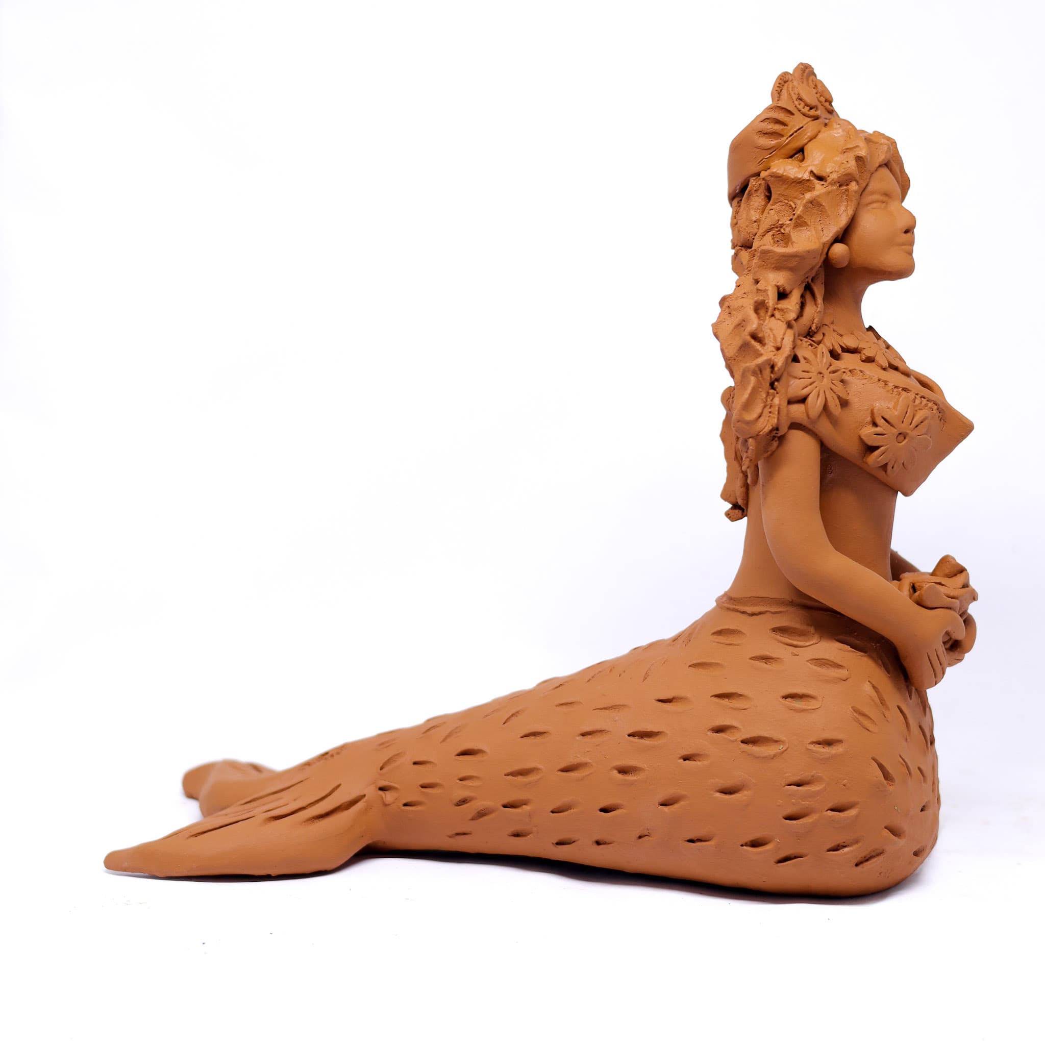 Escultura Sereia em Cerâmica