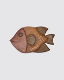 Figura Peixe Entalhado na Madeira