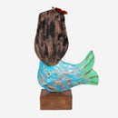 Imagem Sereia em Metal com Base em Madeira