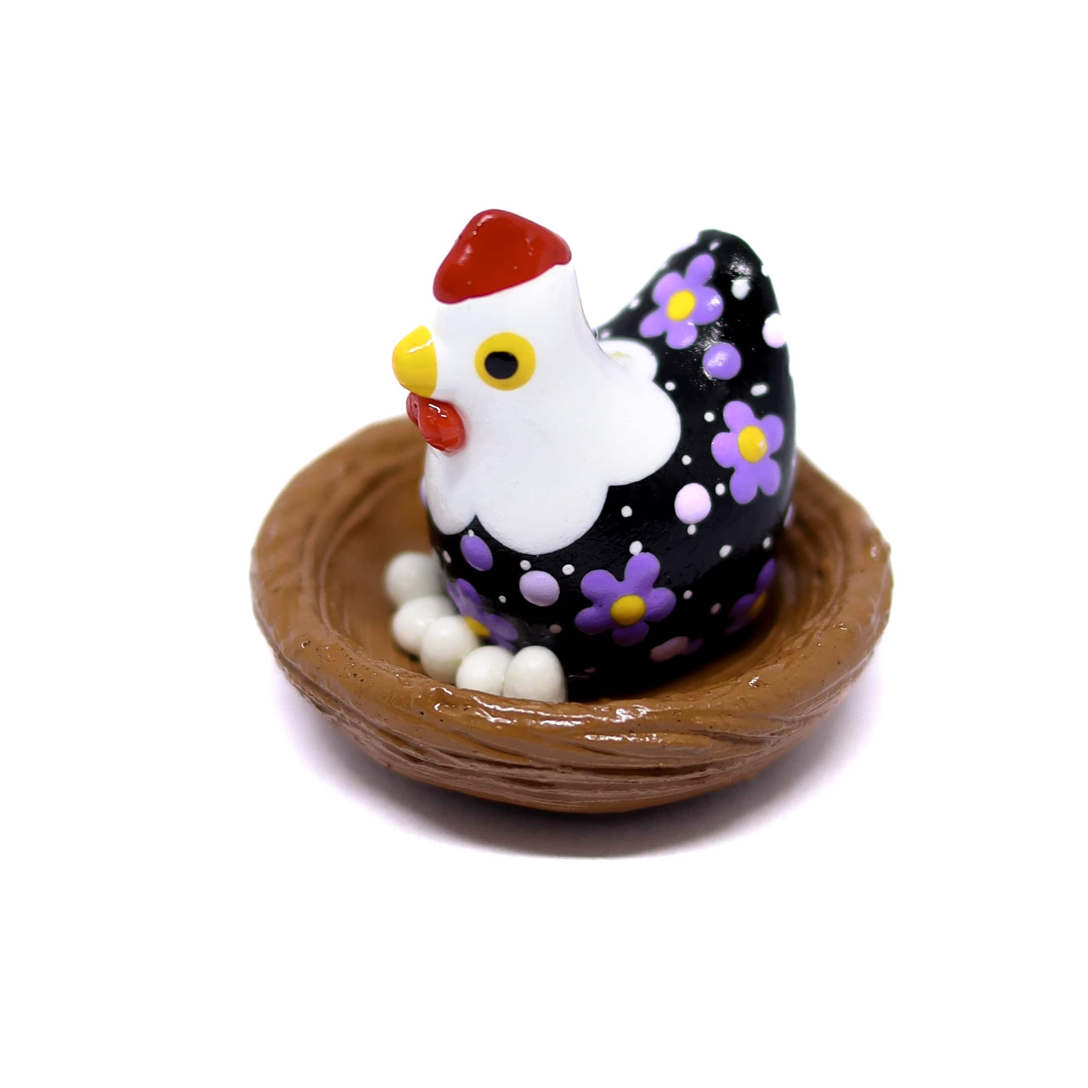 Miniatura Galinha Colorida em Cerâmica 01