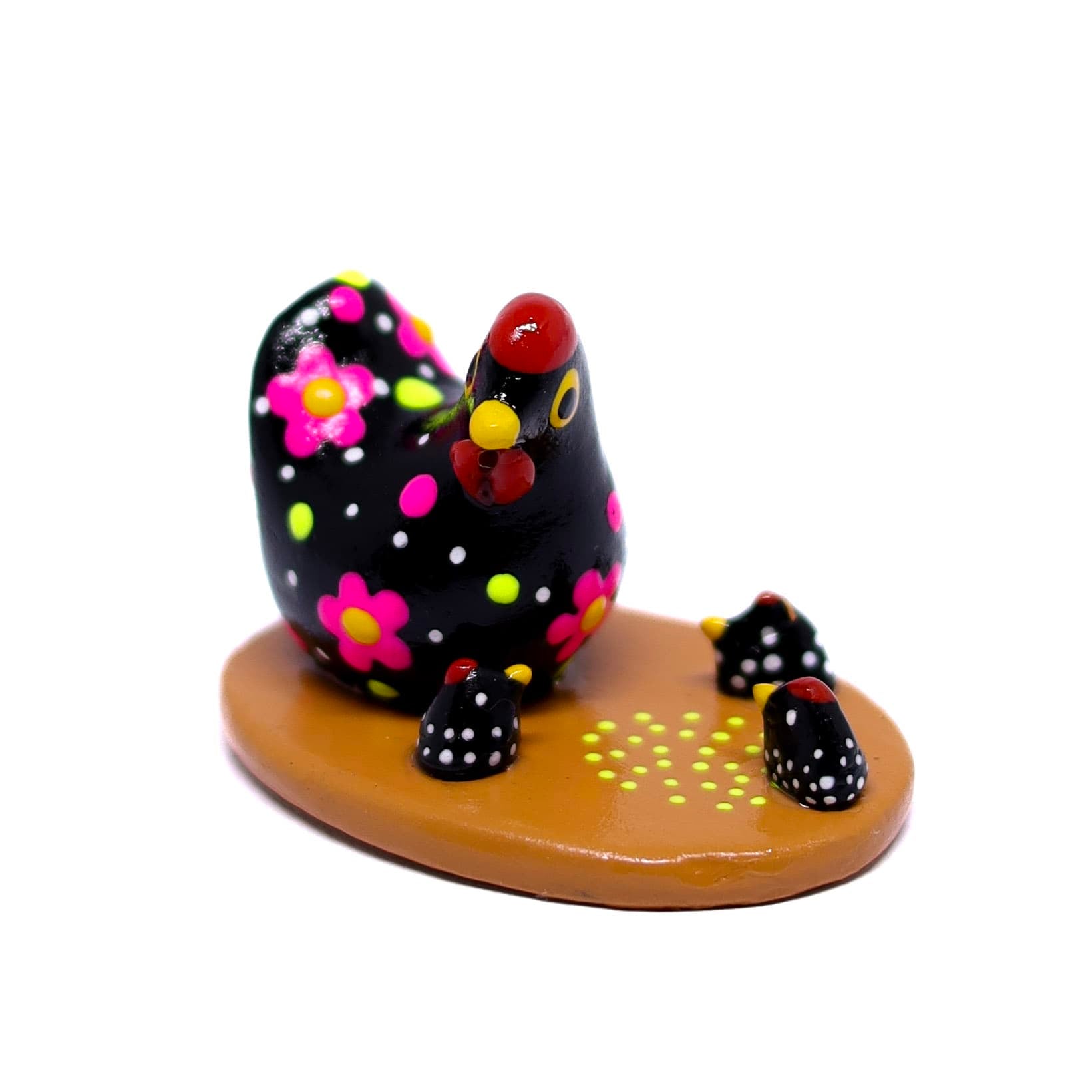Miniatura Galinha Colorida em Cerâmica 04