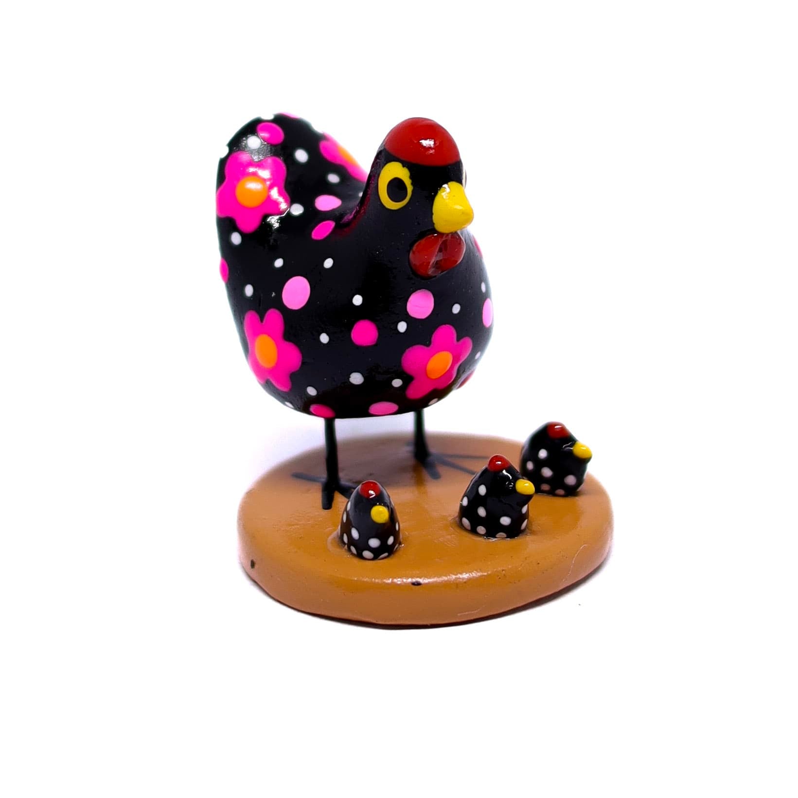 Miniatura Galinha Colorida em Cerâmica 05