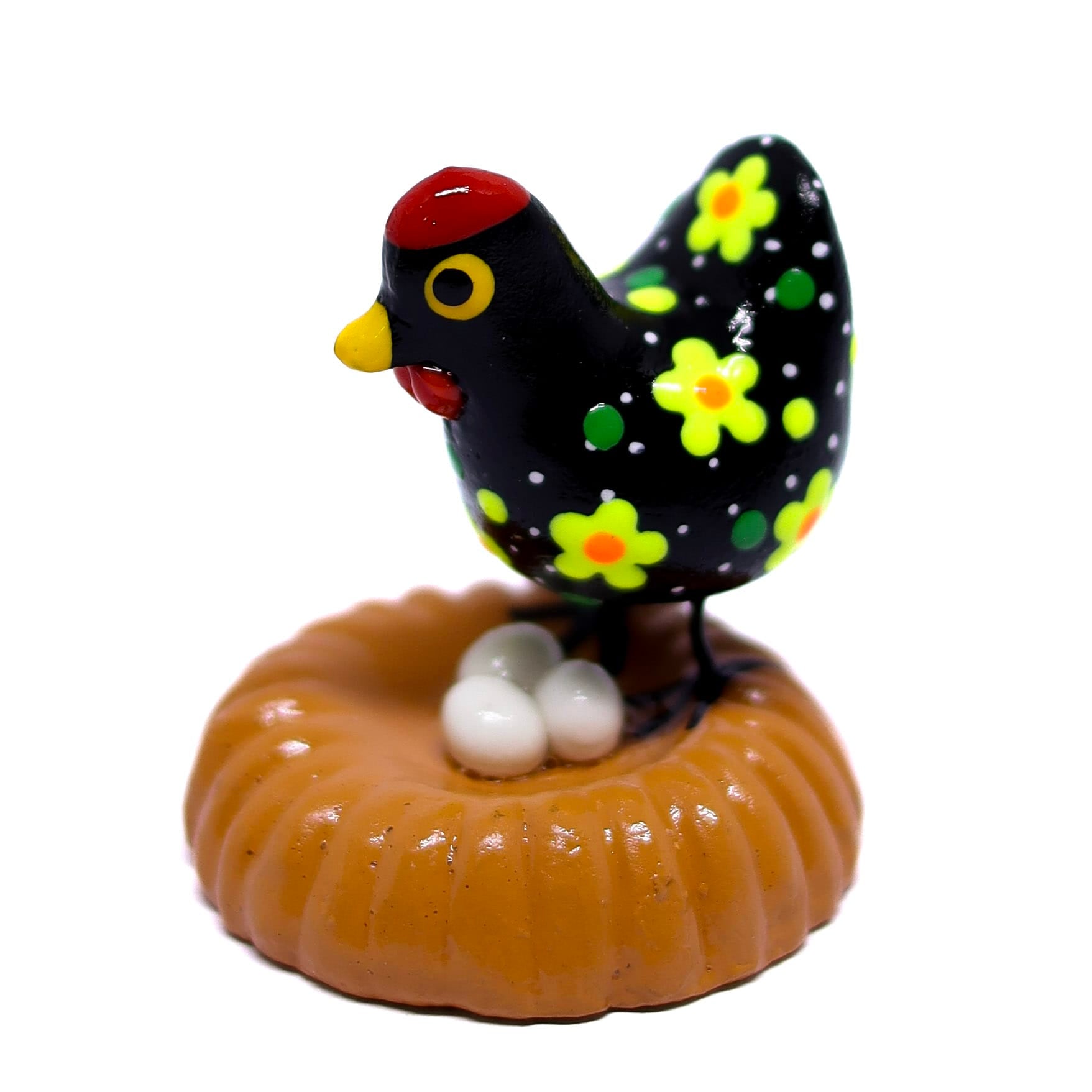 Miniatura Galinha Colorida em Cerâmica 06