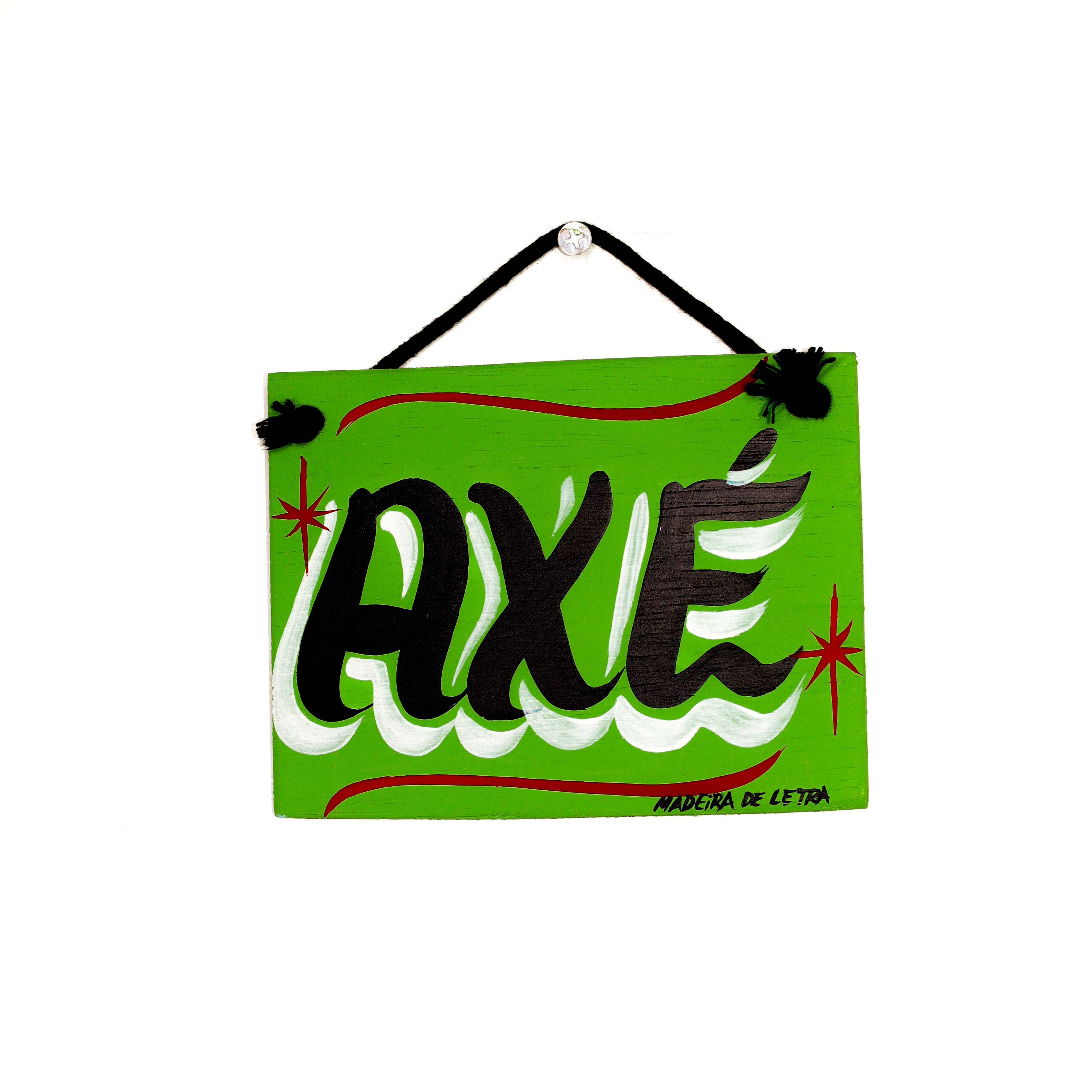 Placa Axé em Madeira 13x10