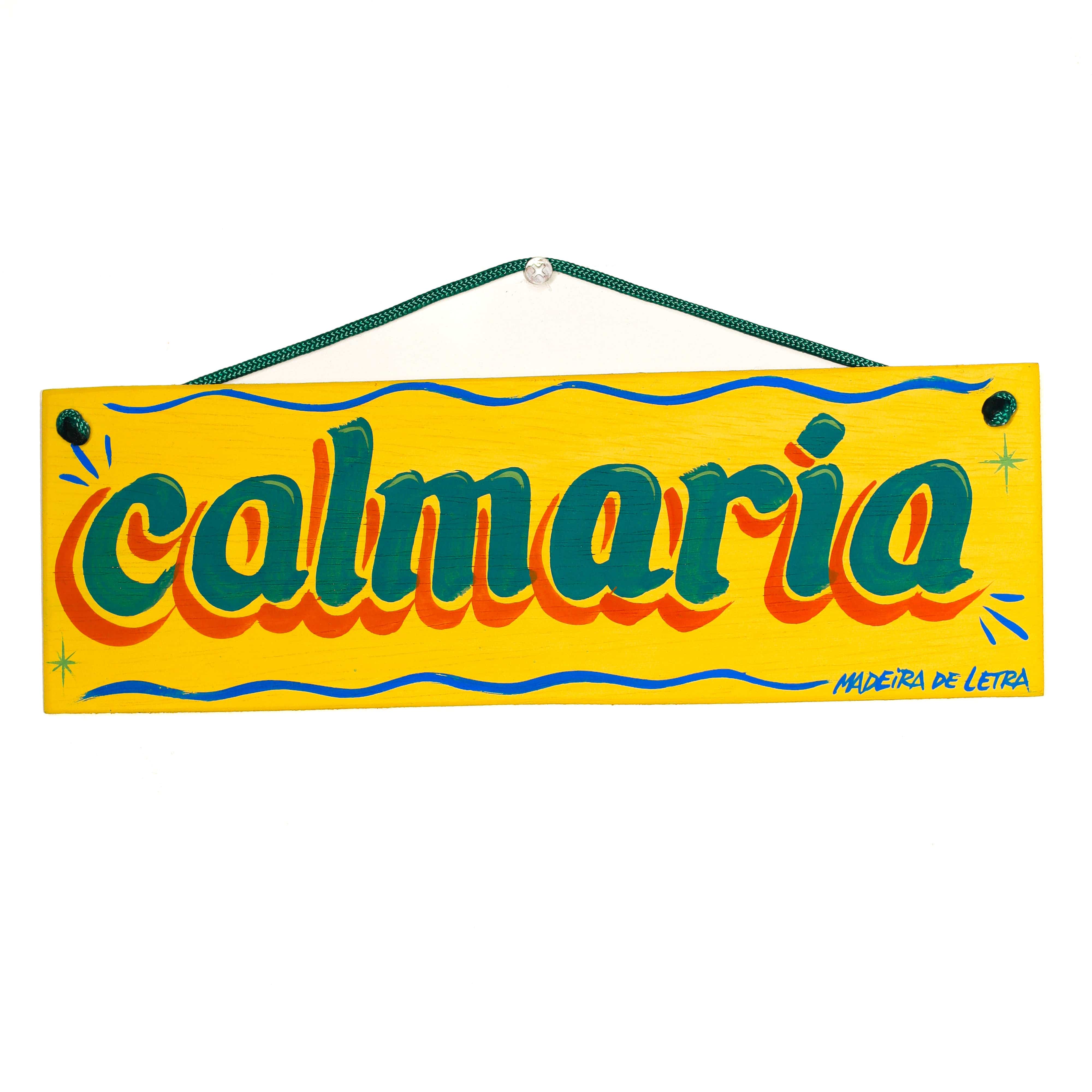 Placa Calmaria em Madeira 27X09