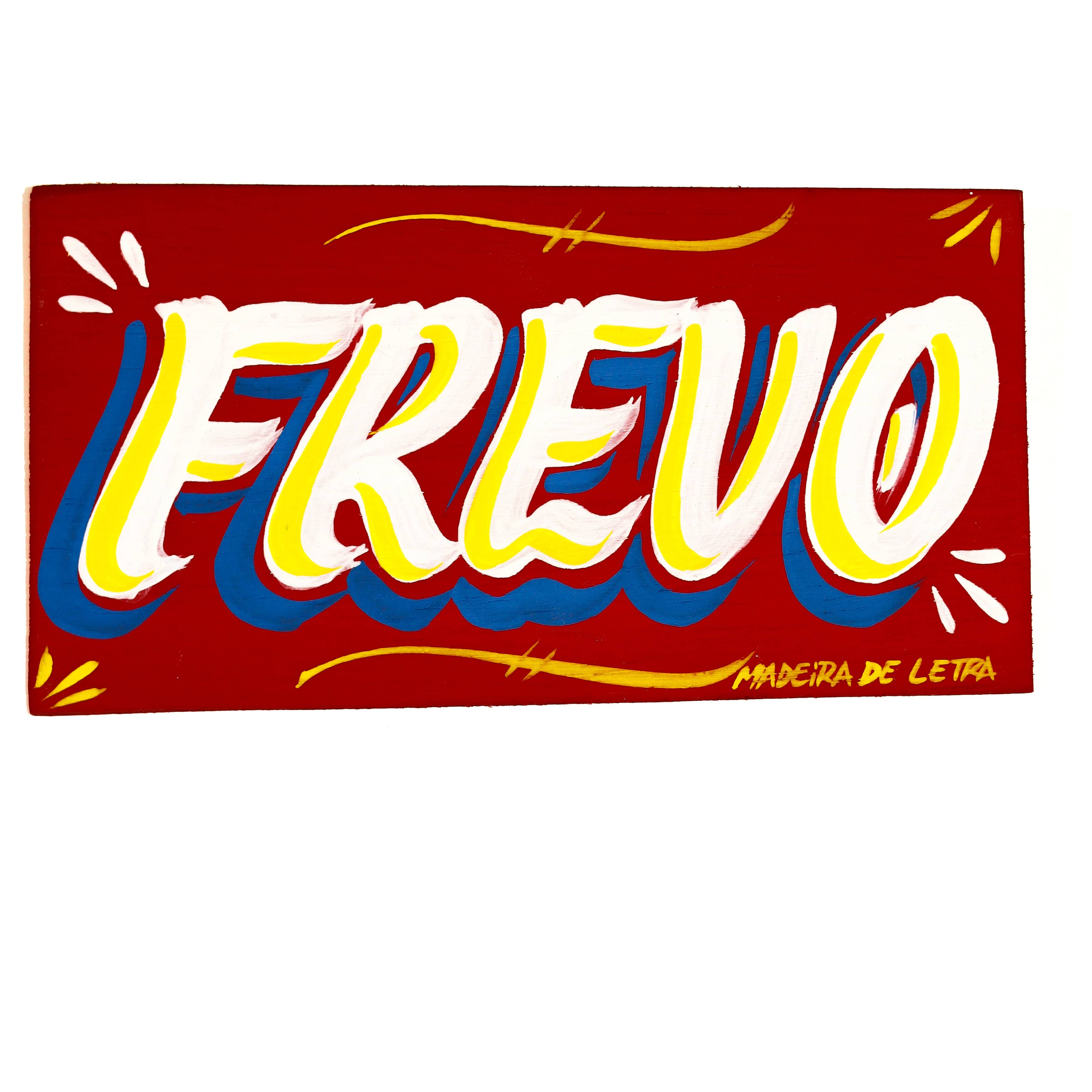 Placa Frevo em Madeira 20X11