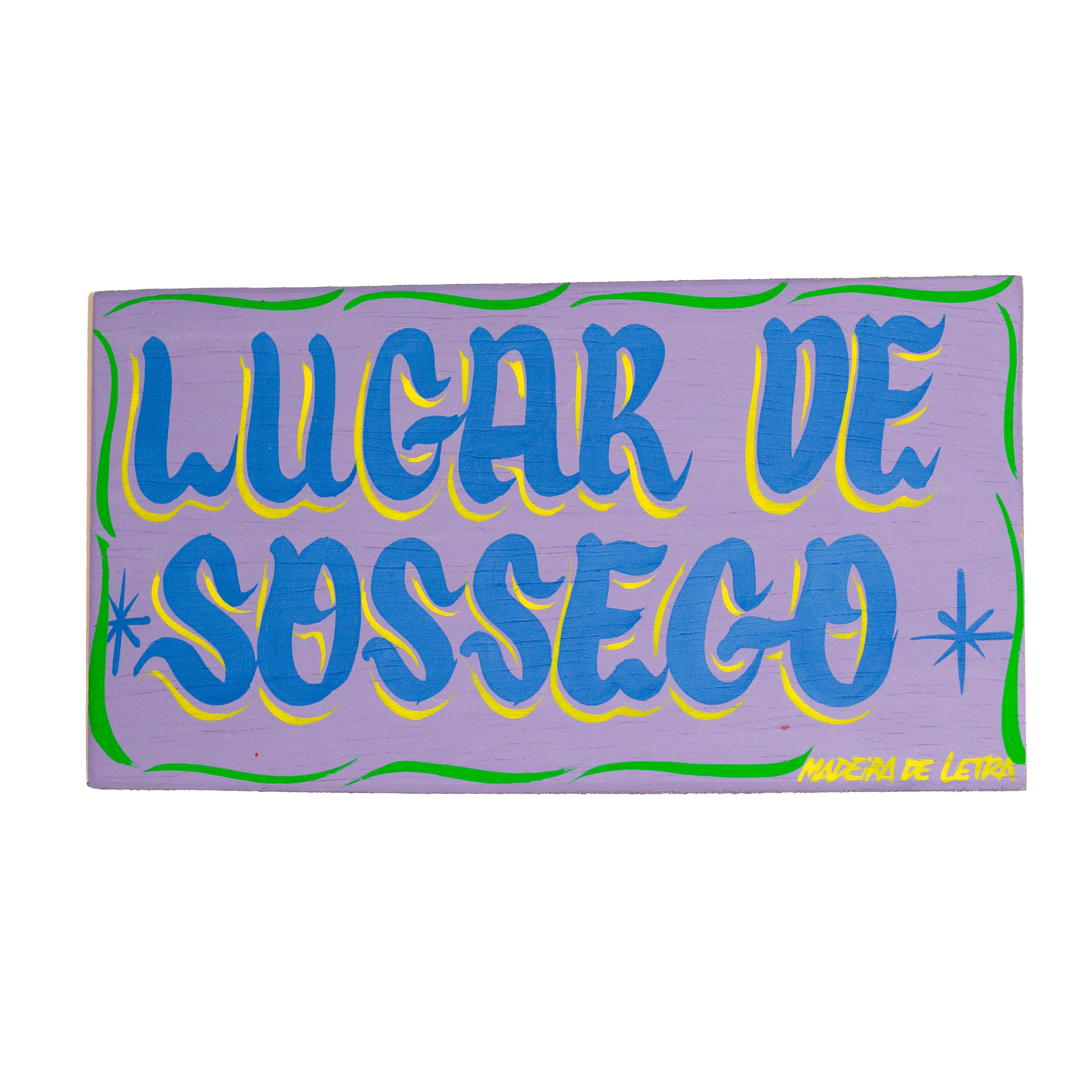 Placa Lugar de Sossego em Madeira 20X11