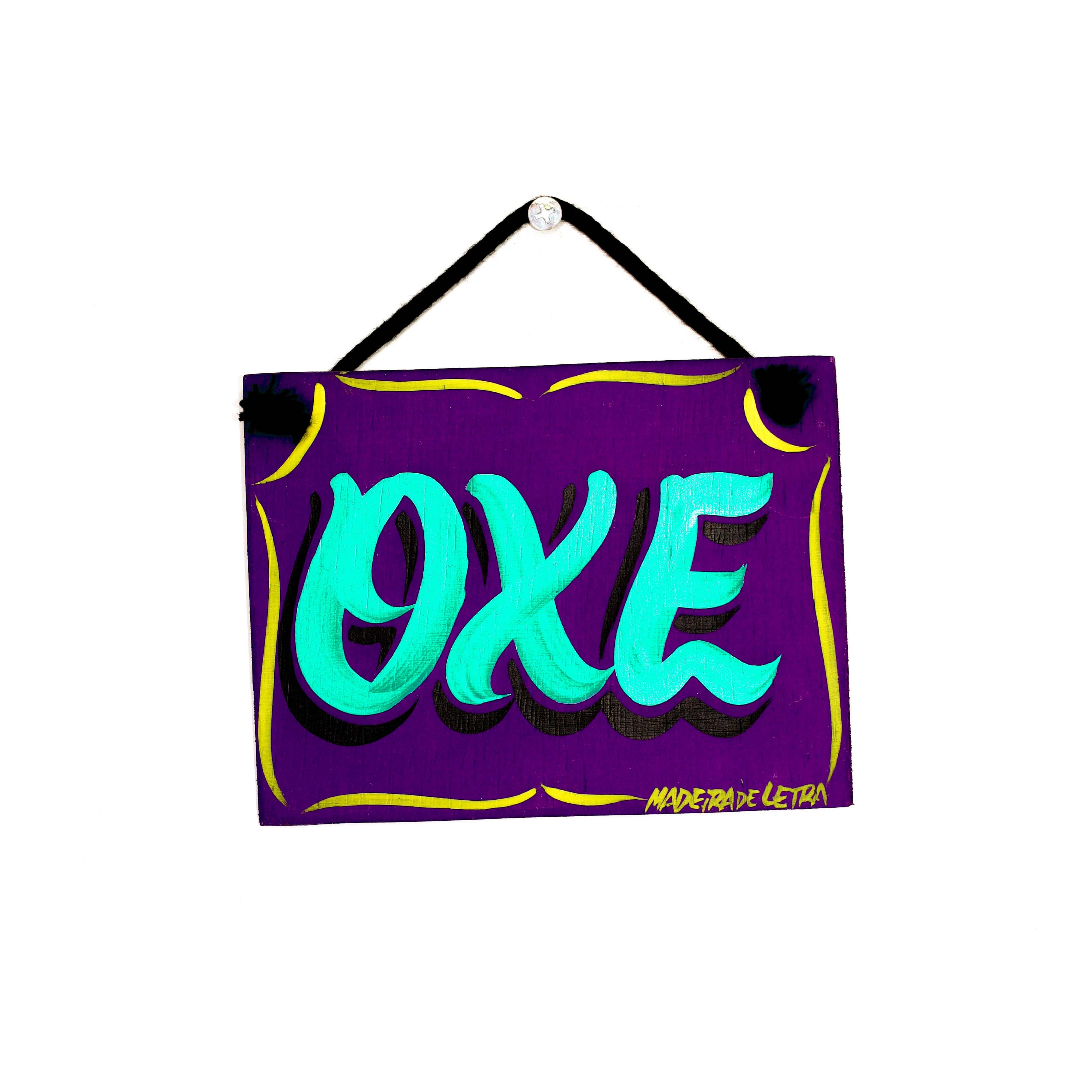 Placa Oxe em Madeira 13x10