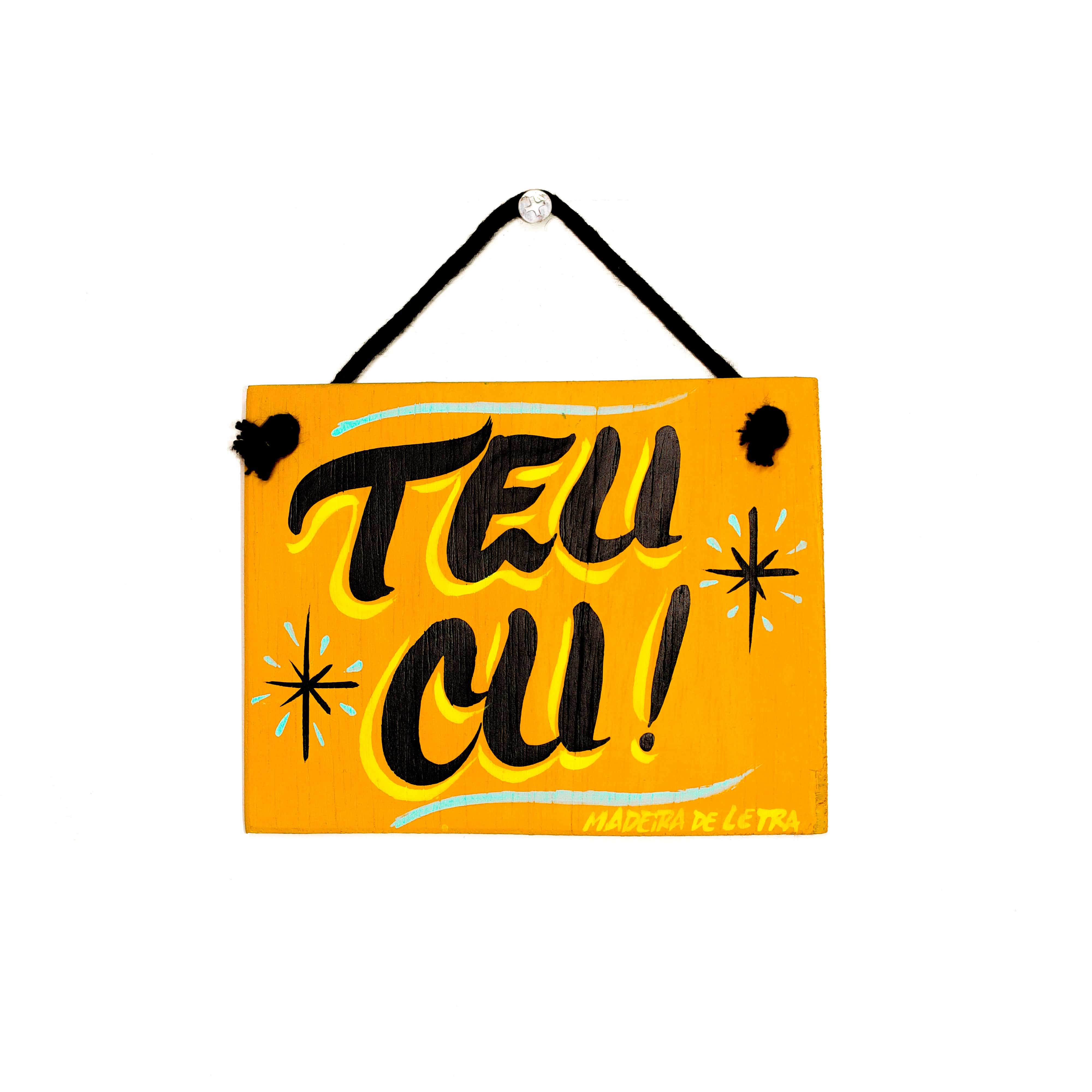 Placa Teu Cu em Madeira 13x10