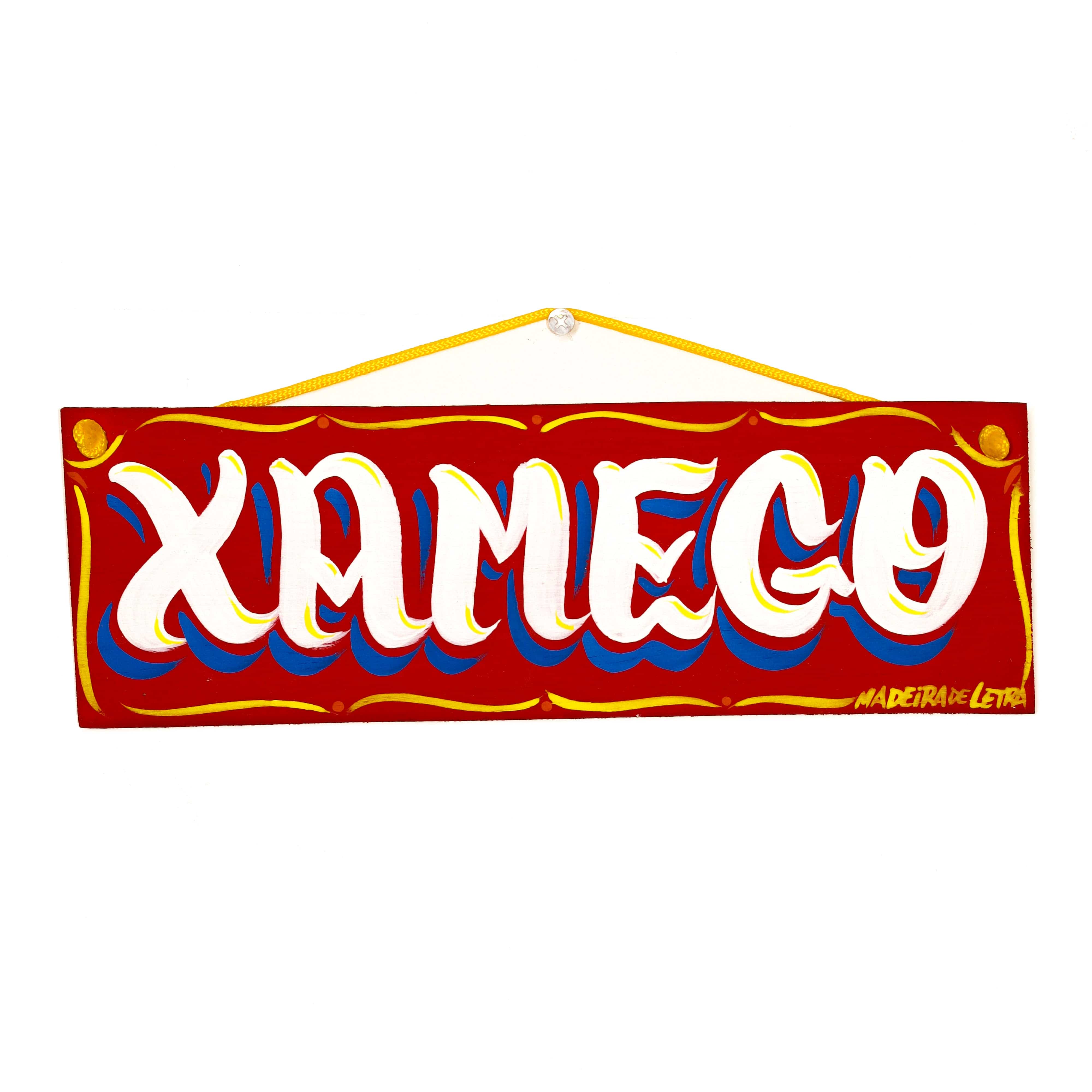 Placa Xamego em Madeira 27X09