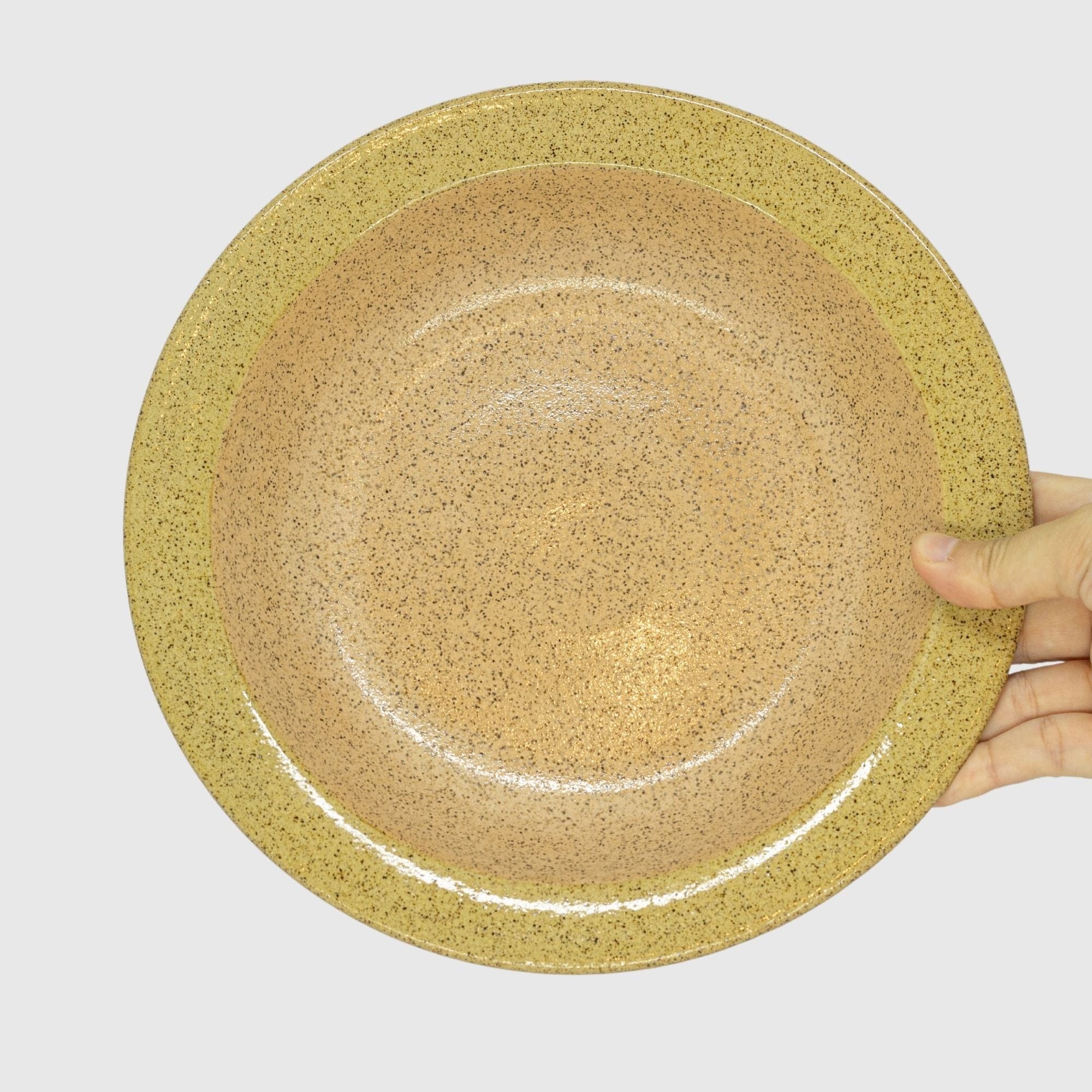 Prato Fundo Bege em Cerâmica