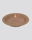 Prato Fundo Marrom em Cerâmica Bege