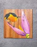 Quadro Decorativo Pássaro Guriatã Bananeira 30 X 30 cm