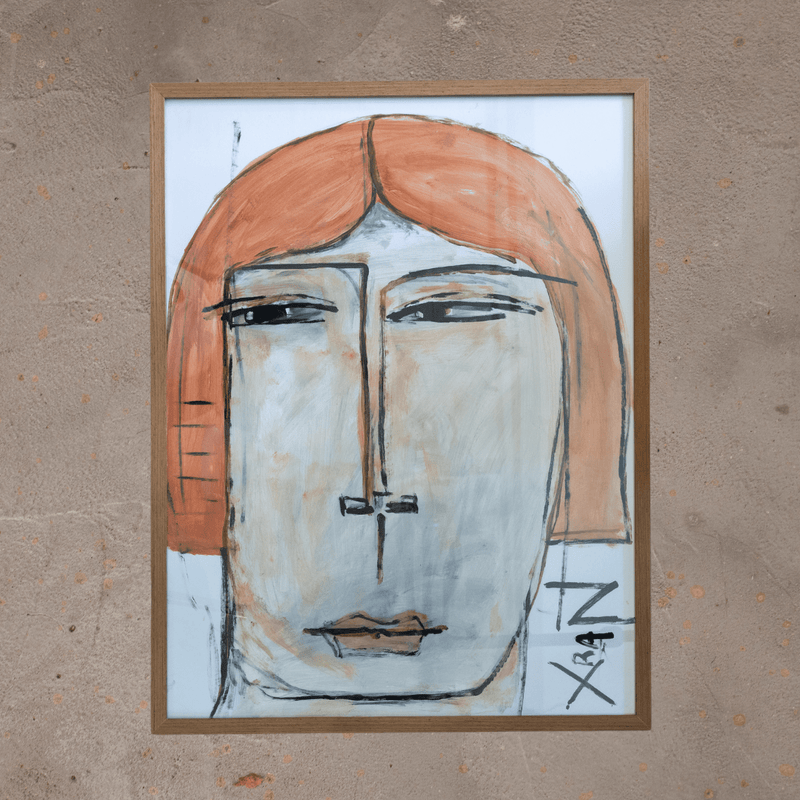 Quadro Rosto Feminino - 70 X 53 cm C/Moldura