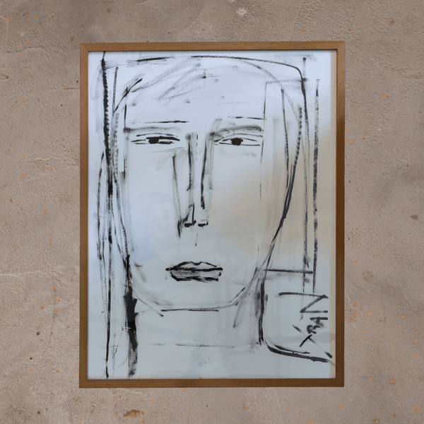 Quadro Rosto Feminino - 70 X 53 cm C/Moldura