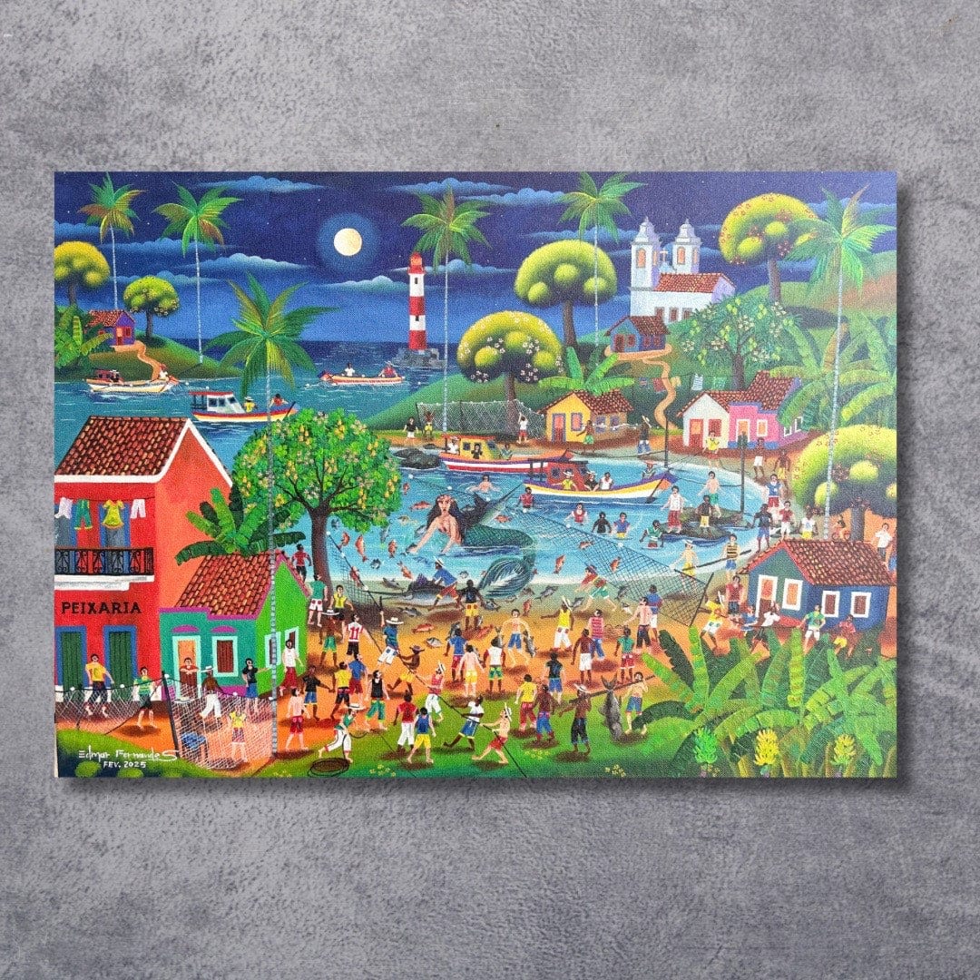 Tela A Pesca da Sereia 2 - 50 x 70 cm