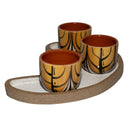 Trio Meia Lua com 3 Copos em Cerâmica