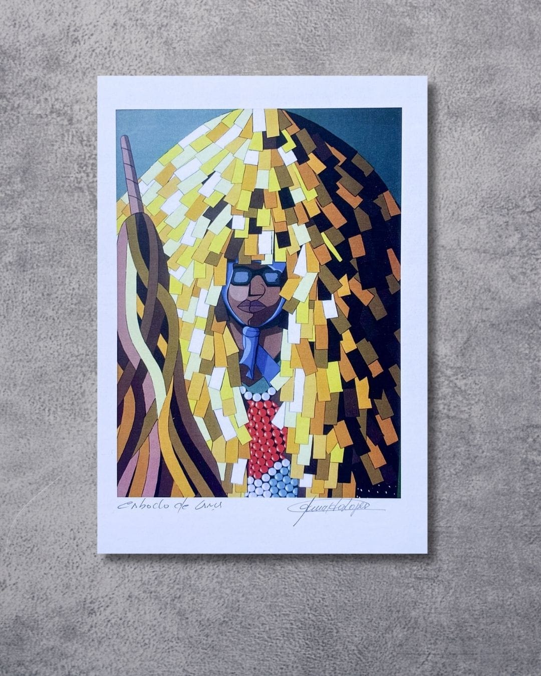 Gravura Caboclo de Lança Amarelo - 42 x 30 cm