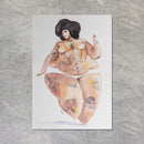 Pintura em Aquarela A Tatuada 2 30 x 43 cm