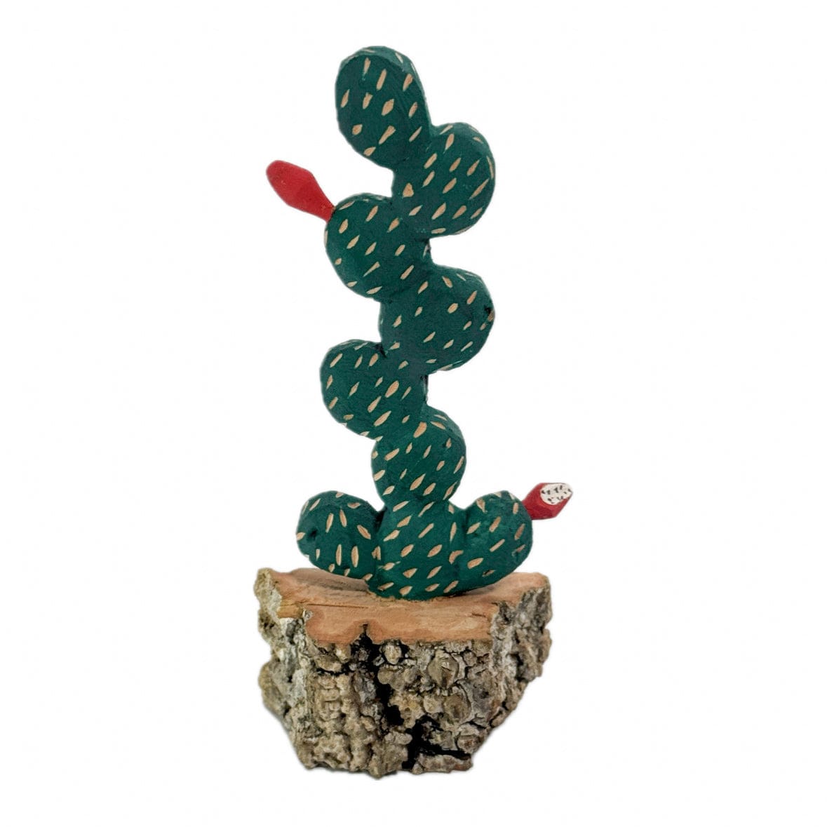 Escultura Cacto Talhado na Madeira CMS M 05