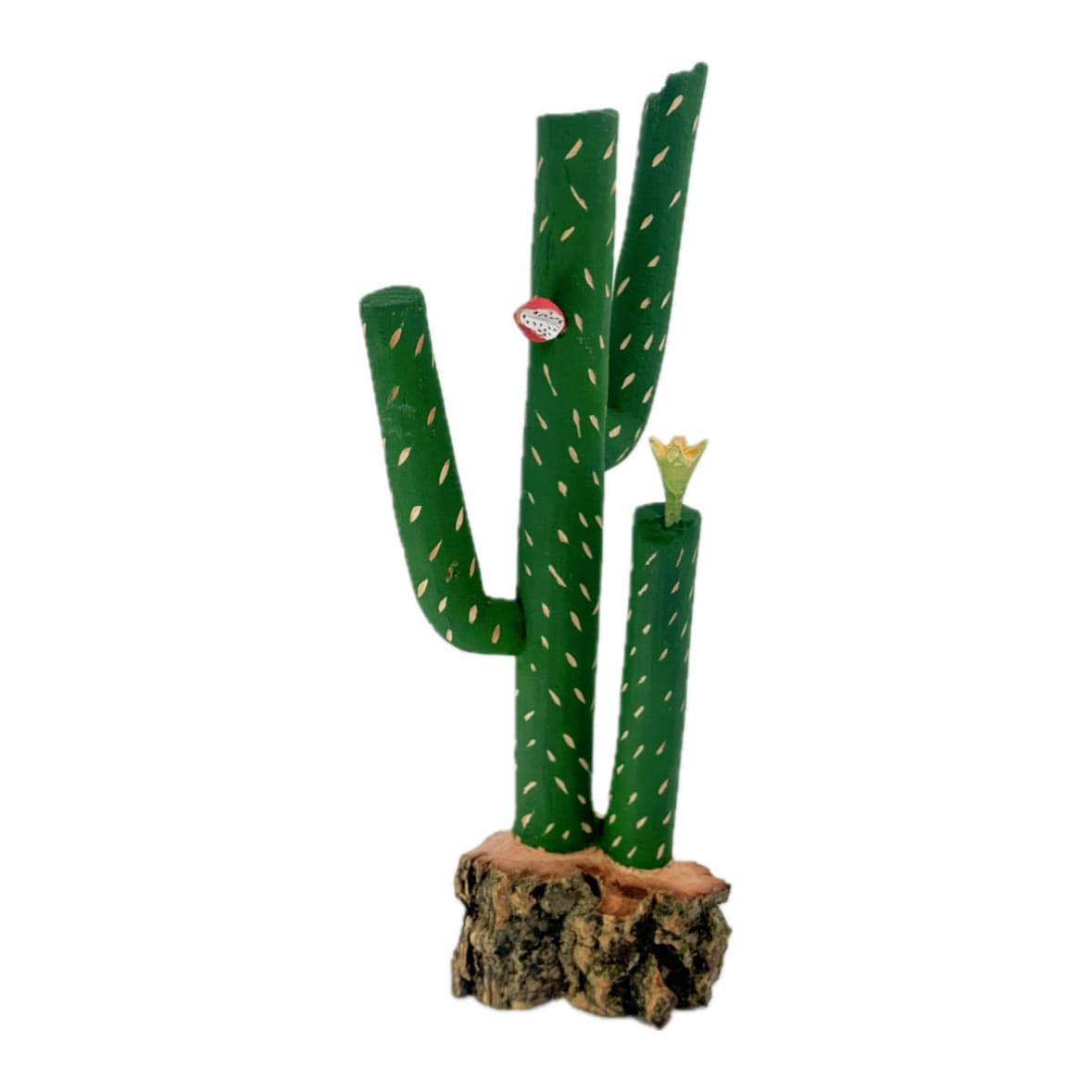 Escultura Cacto Talhado na Madeira CMS M 06