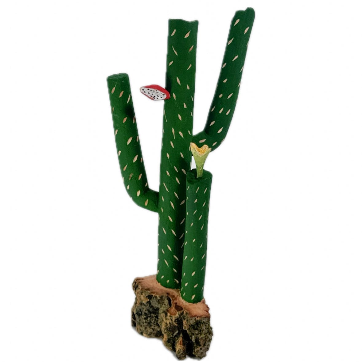 Escultura Cacto Talhado na Madeira CMS M 06