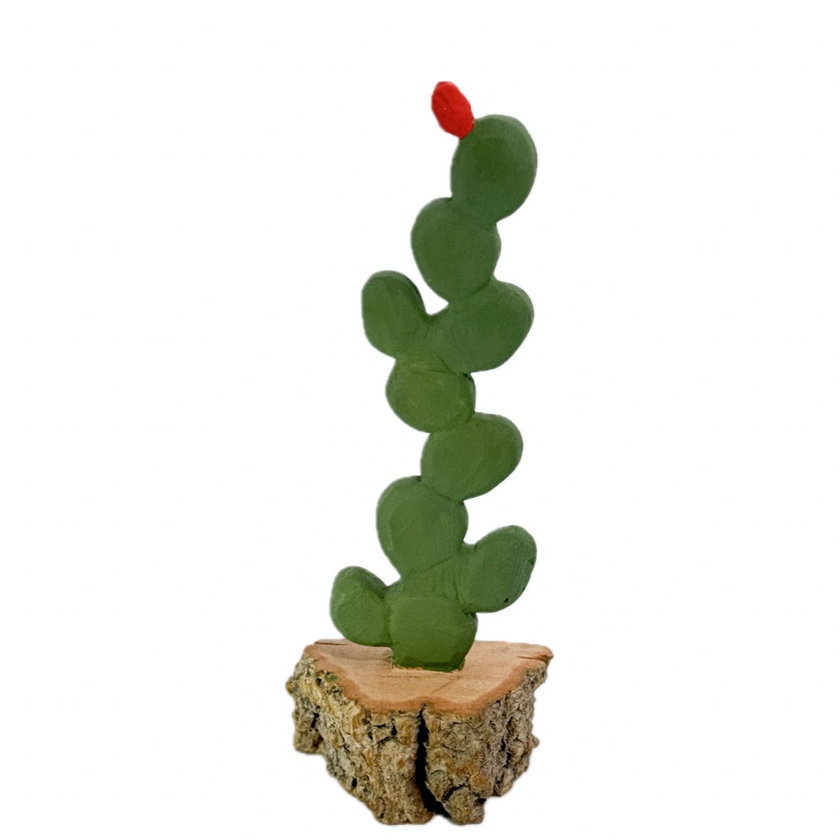 Escultura Cacto Talhado na Madeira CMS P 01