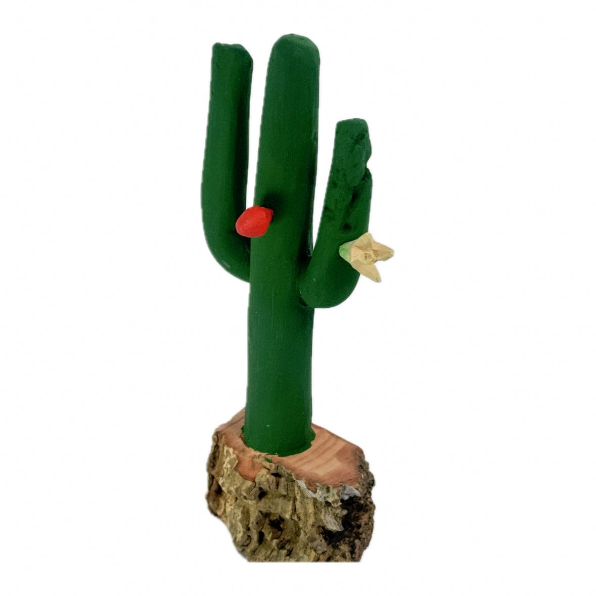 Escultura Cacto Talhado na Madeira CMS P 02