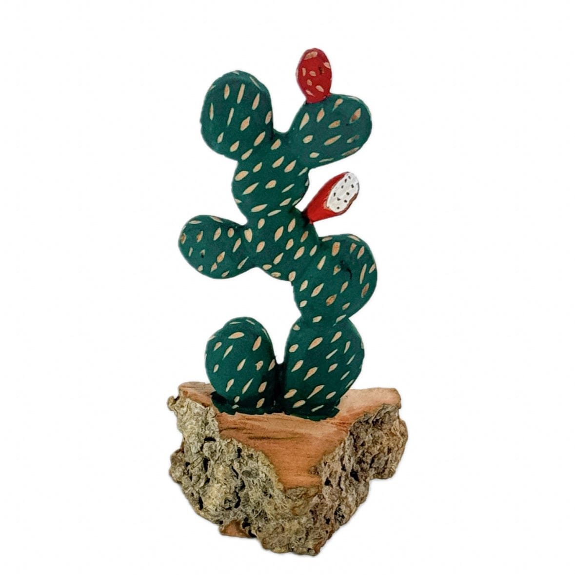 Escultura Cacto Talhado na Madeira CMS P 04