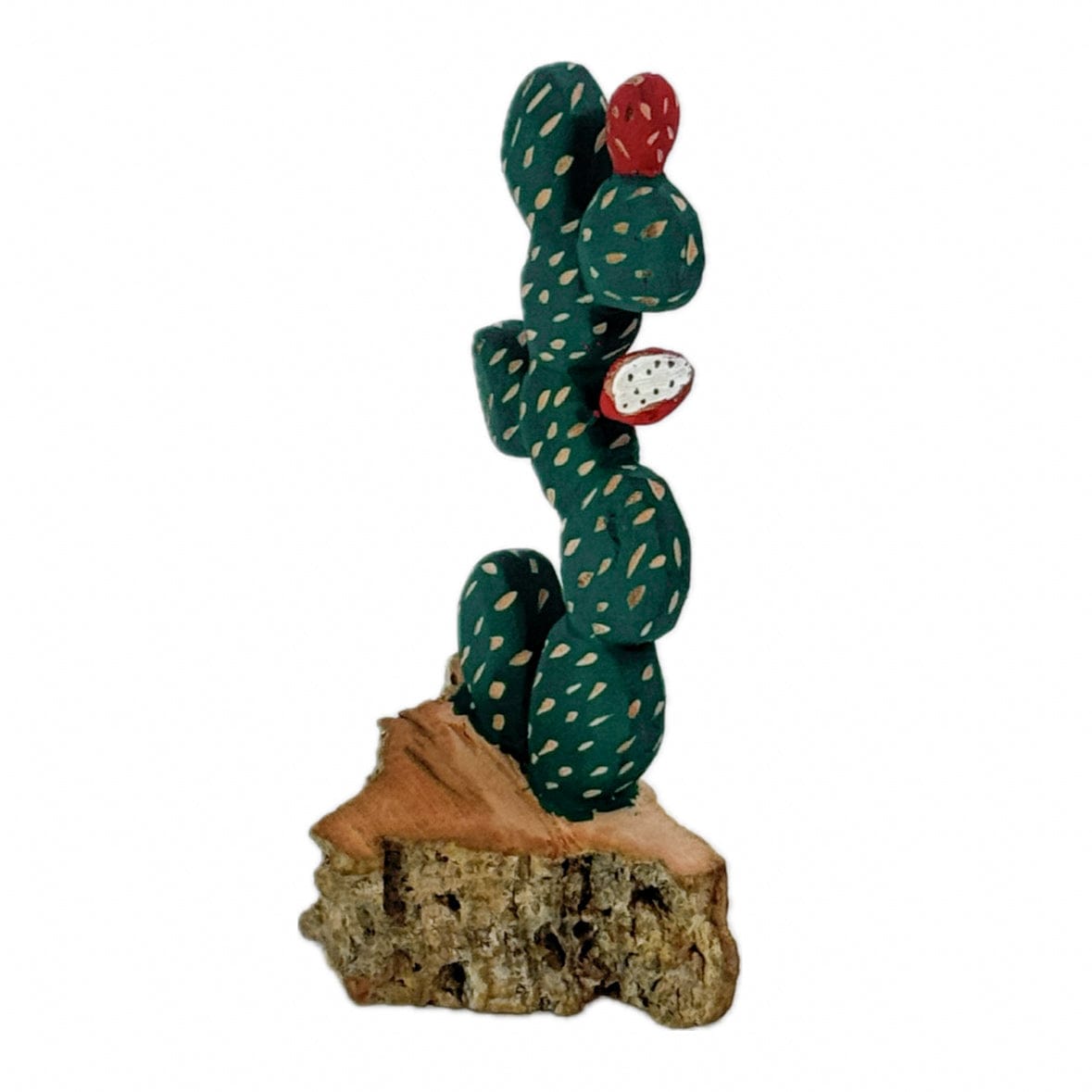 Escultura Cacto Talhado na Madeira CMS P 04