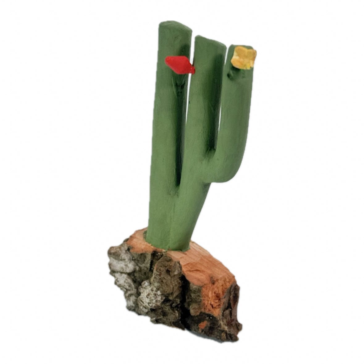 Escultura Cacto Talhado na Madeira CMS P 06