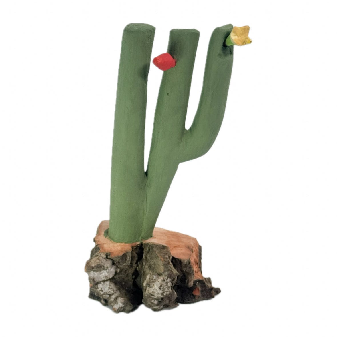 Escultura Cacto Talhado na Madeira CMS P 06