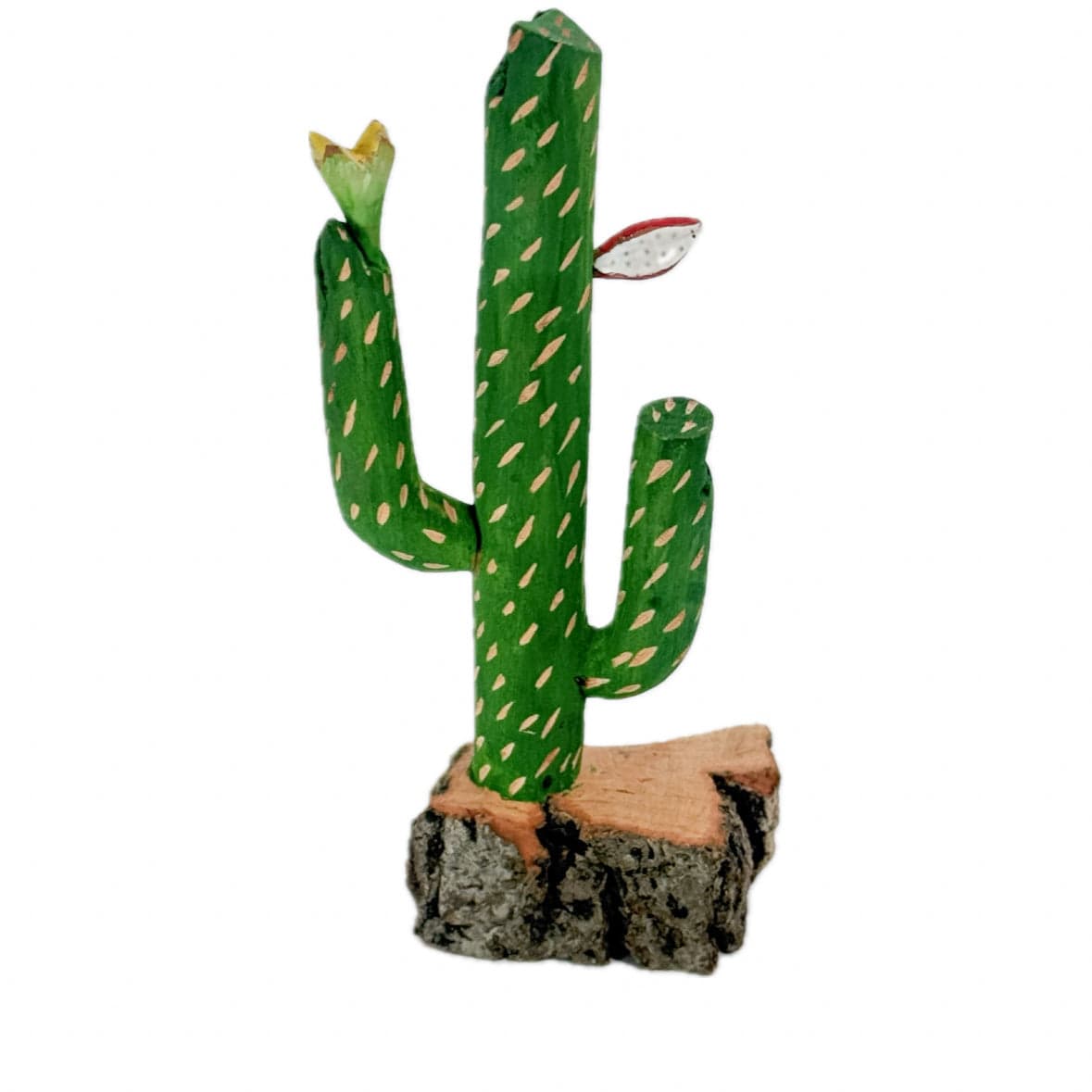 Escultura Cacto Talhado na Madeira CMS P 07