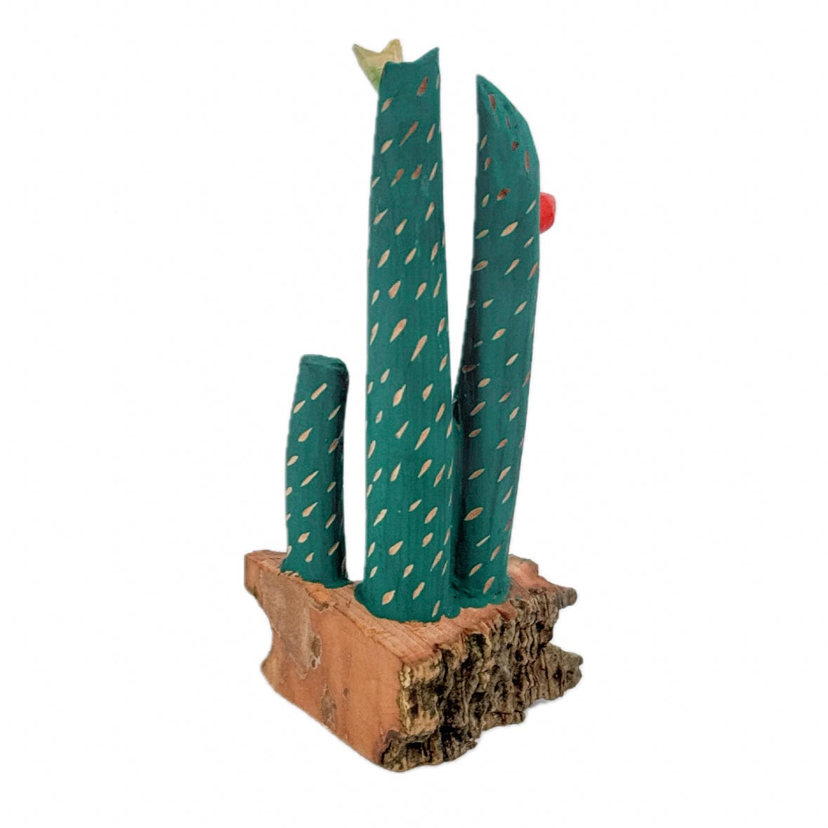 Escultura Cacto Talhado na Madeira CMS P 09