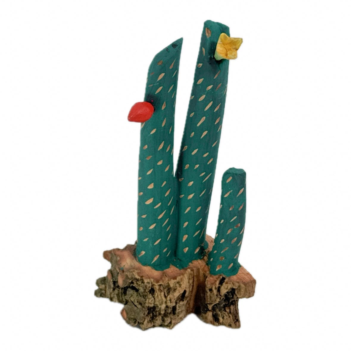 Escultura Cacto Talhado na Madeira CMS P 09