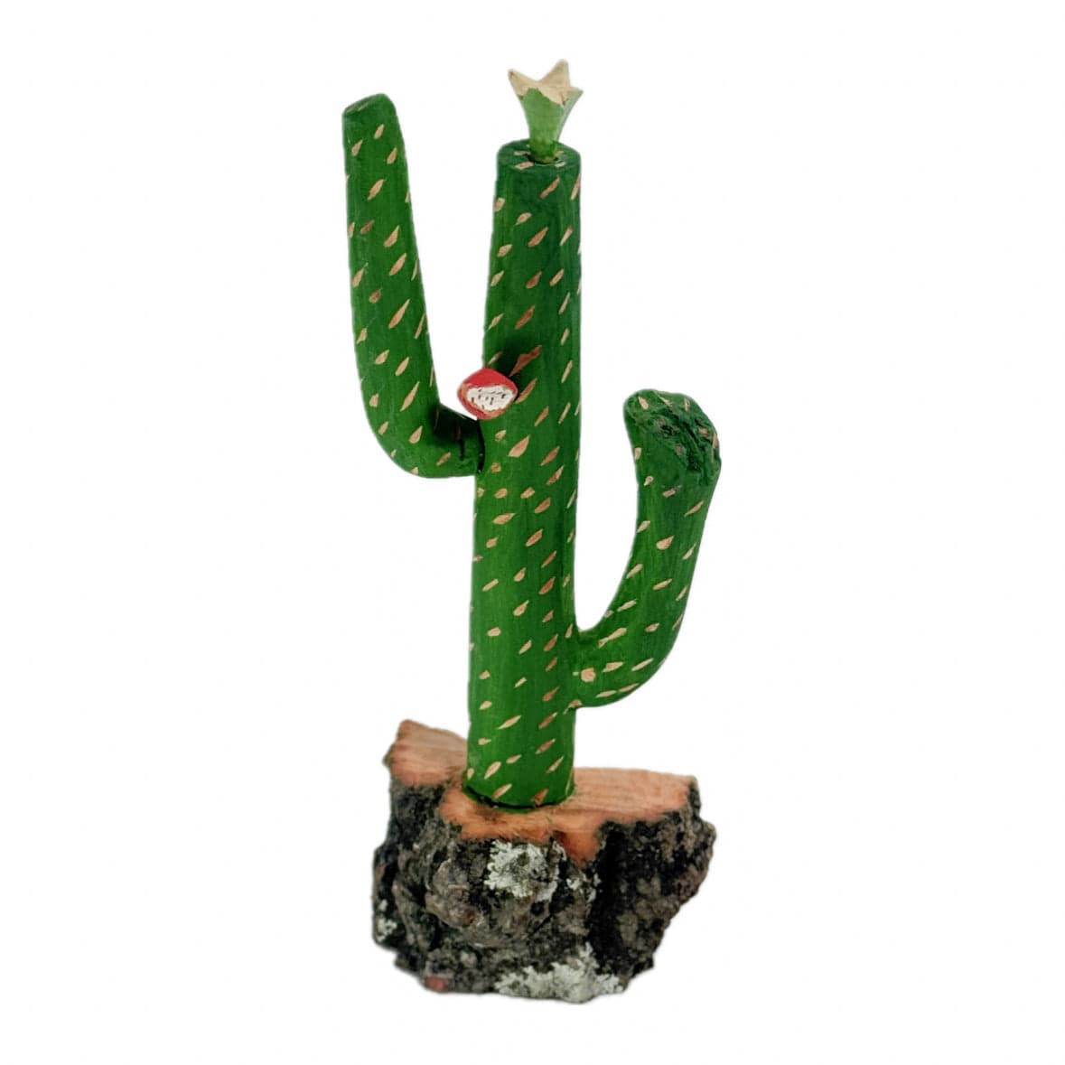 Escultura Cacto Talhado na Madeira CMS P 10