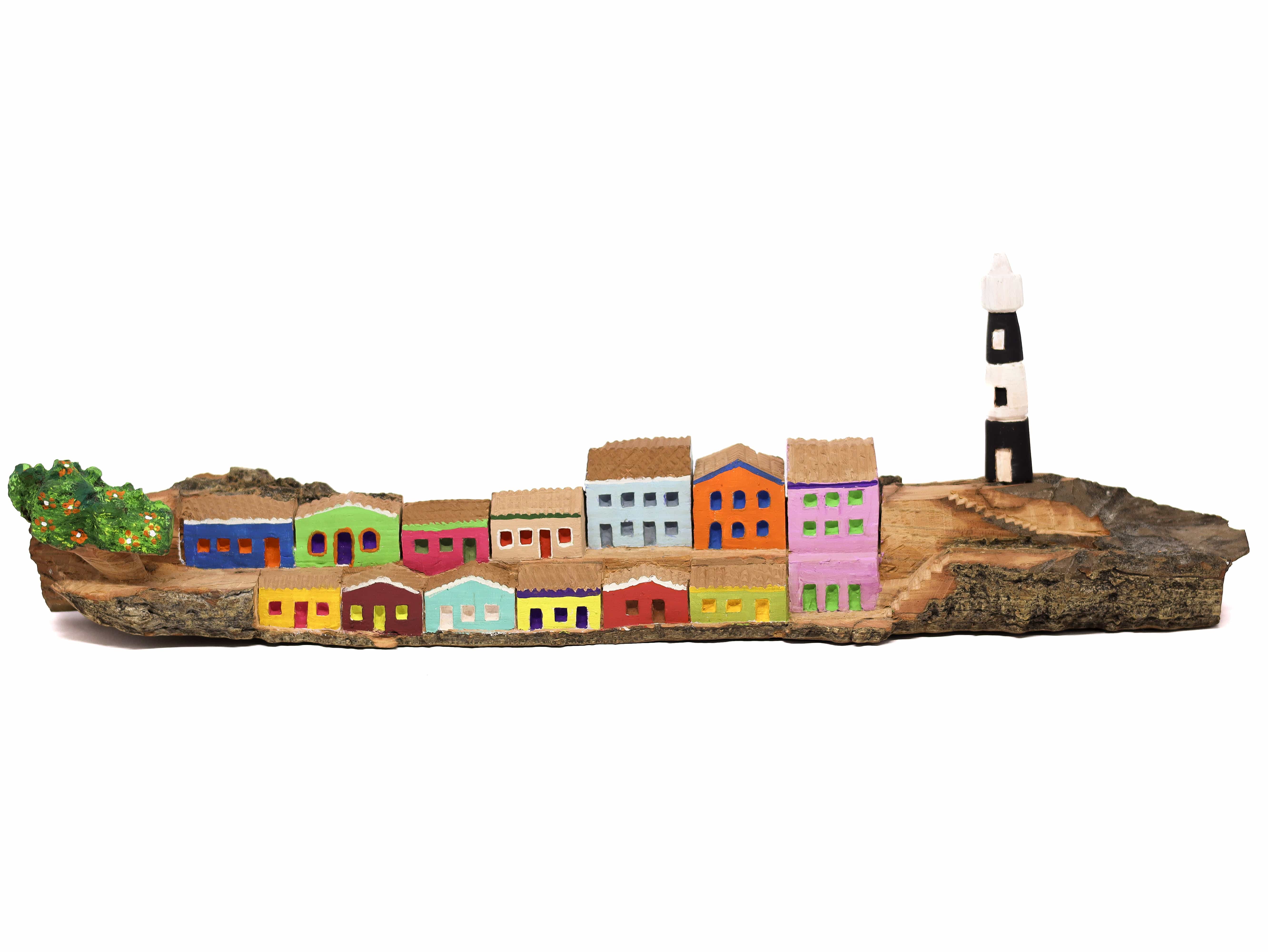Escultura Casinha Talhada na Madeira CMS XG