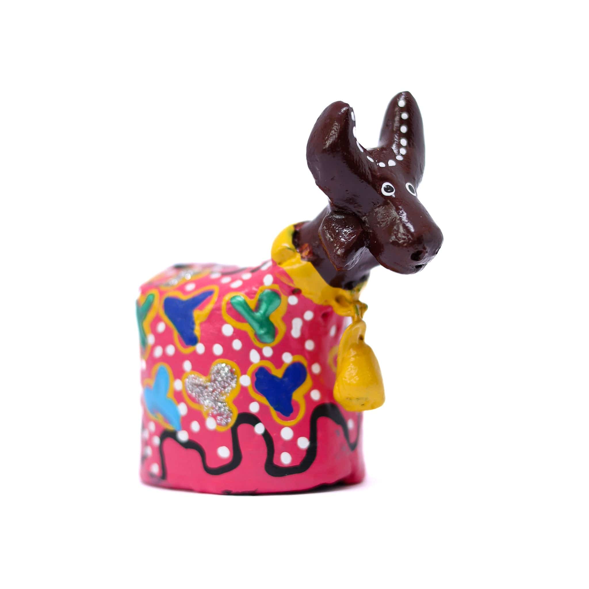 Escultura Bumbinha em Cerâmica Rosa