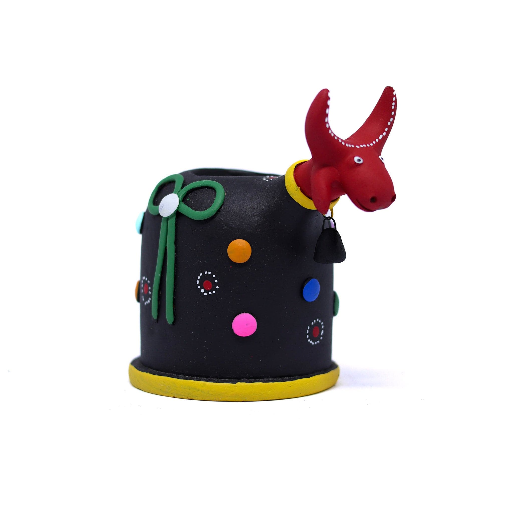 Escultura Bumbinha Porta Lápis em Cerâmica Preto