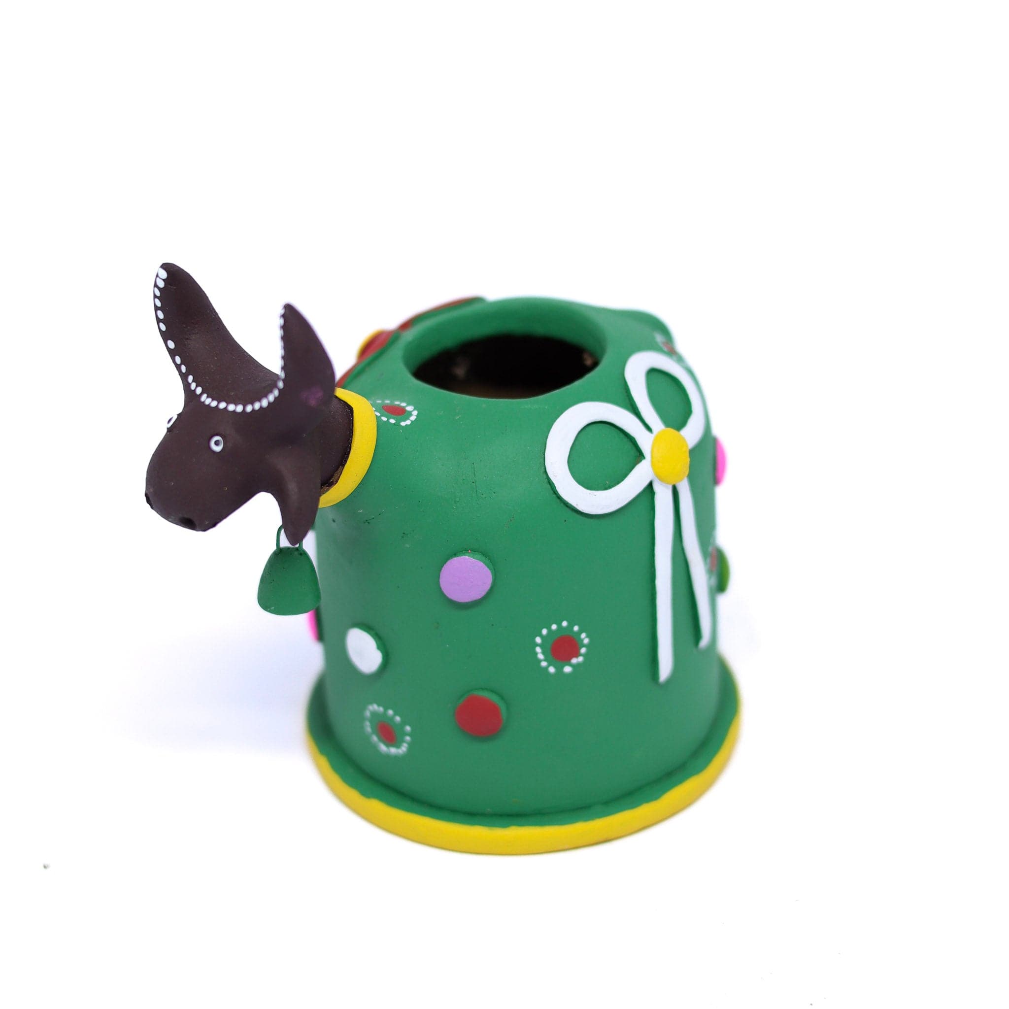 Escultura Bumbinha Porta Lápis em Cerâmica Verde