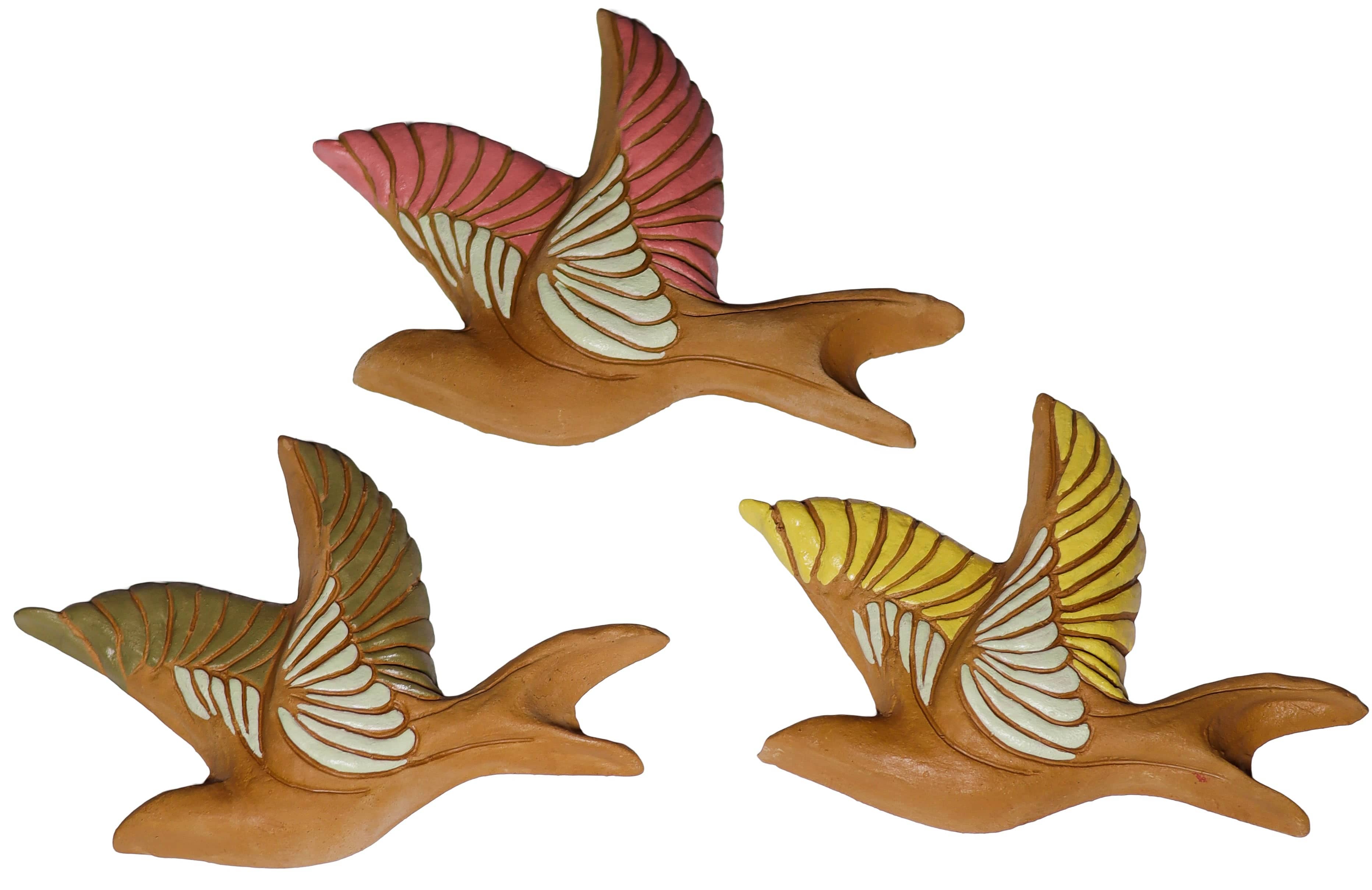 Escultura Trio Andorinhas em Cerâmica 02